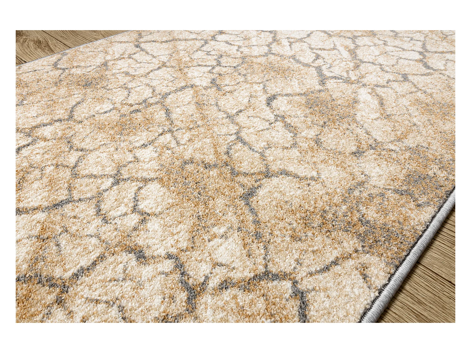 Vloerbekleding KARMEL Terra gebarsten grond grijze karamel 70x160 cm