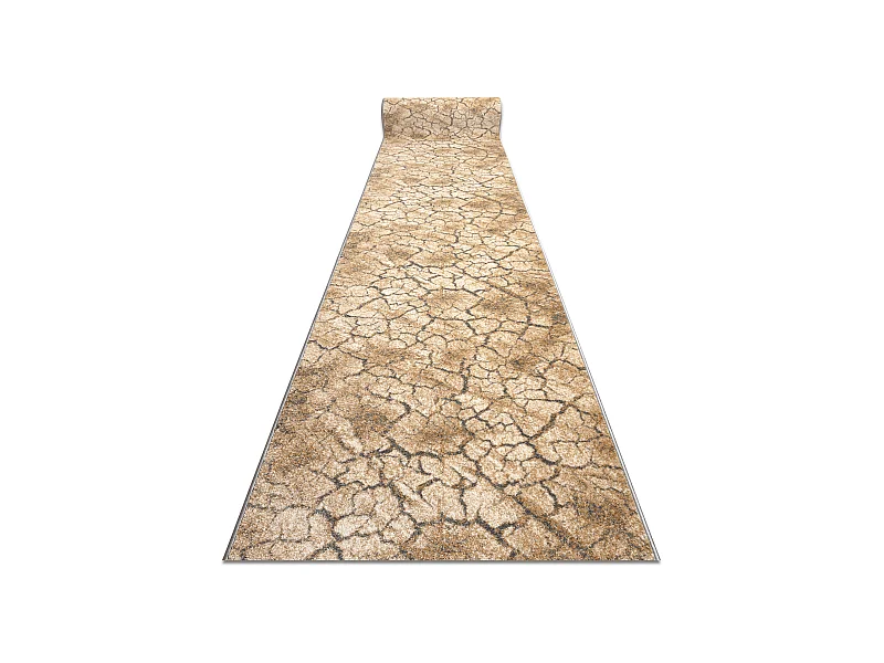 Läufer KARMEL Terra rissiger Boden grau Karamell 70x240 cm