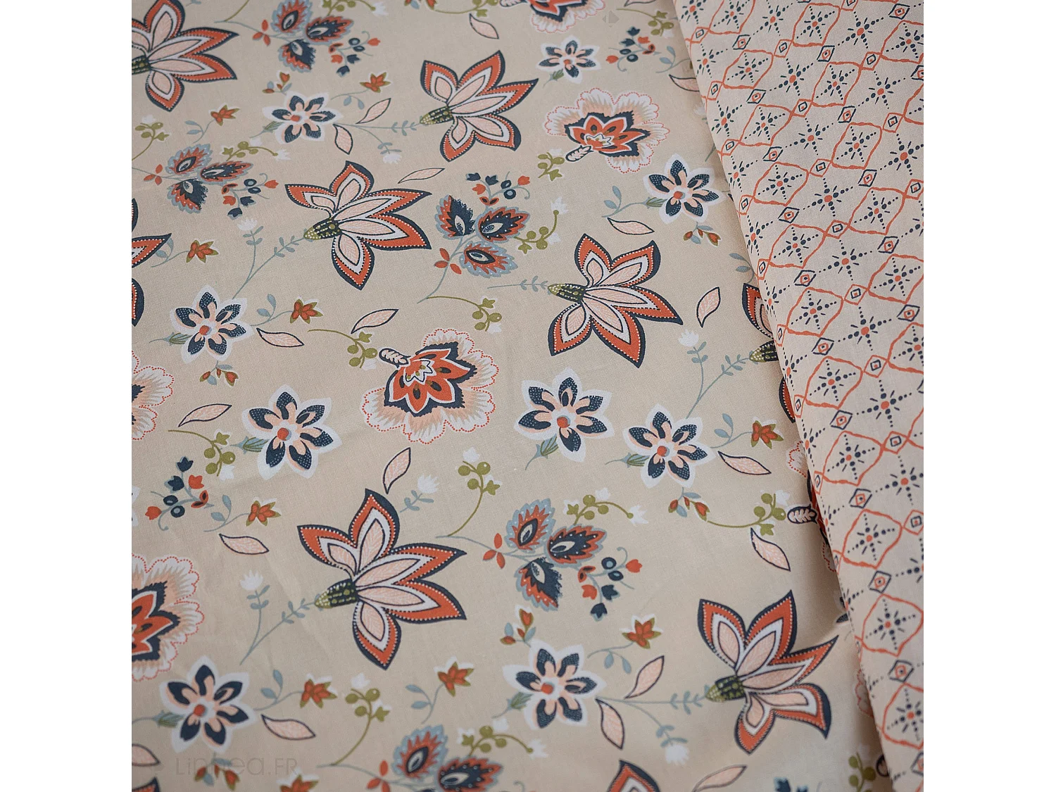 Parure de lit 260x240 cm set 63x63 cm DENIA coton