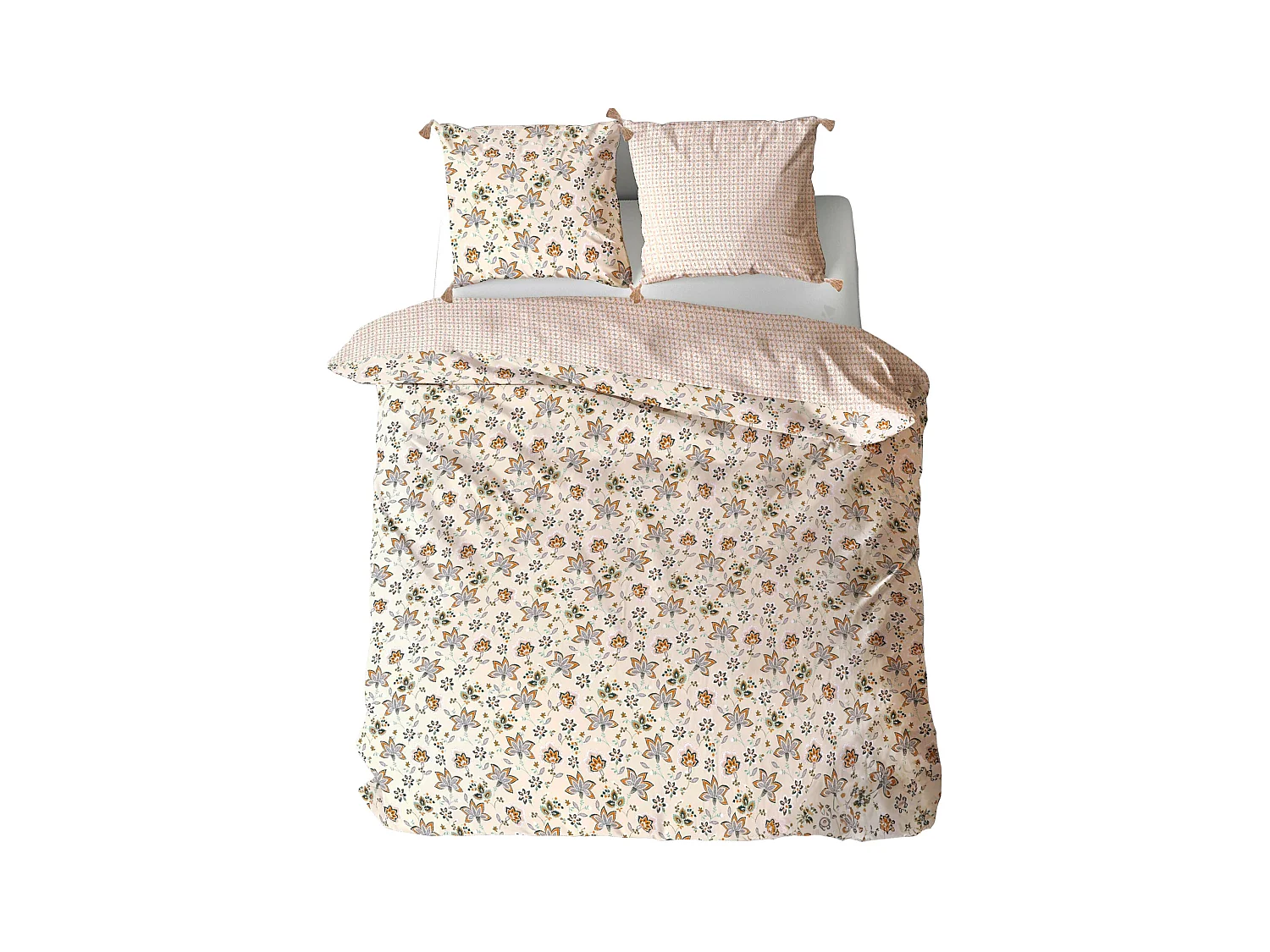 Parure de lit 240x220 cm set 63x63 cm DENIA coton