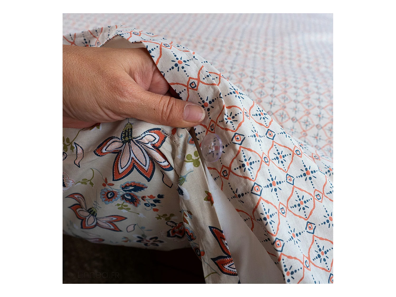 Parure de lit 240x220 cm set 63x63 cm DENIA coton