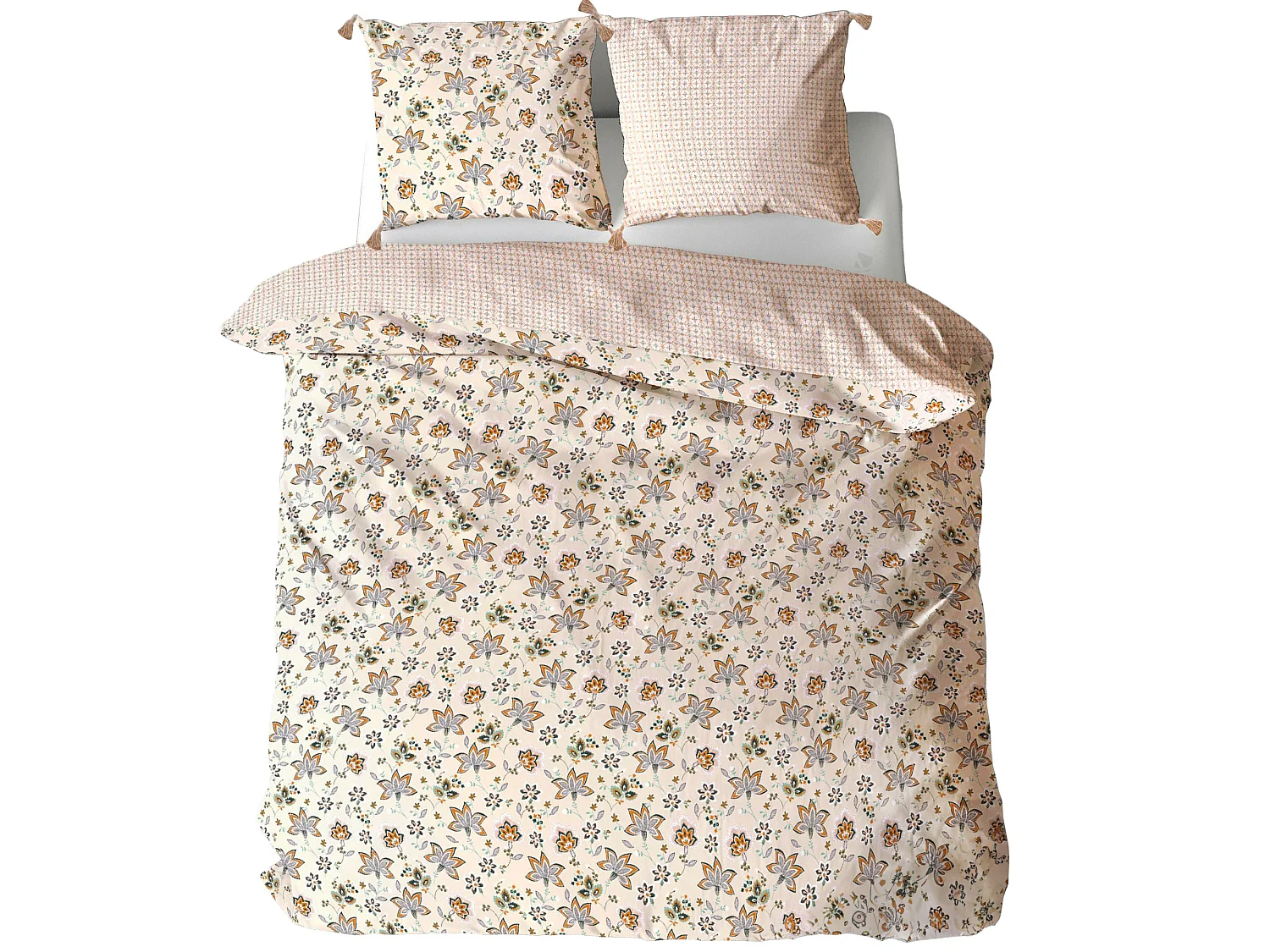 Parure de lit 240x220 cm set 63x63 cm DENIA coton