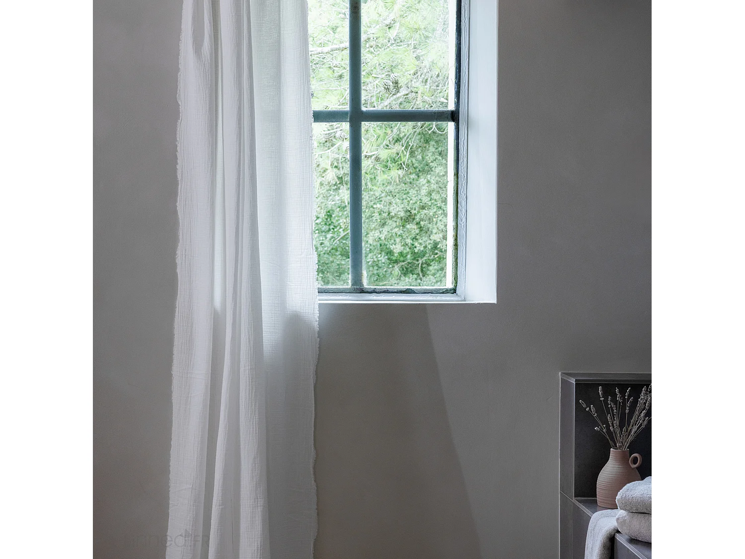 Parure de lit 3 pièces 260x240 cm et 65x65 cm mousseline de coton MILOS marron camel