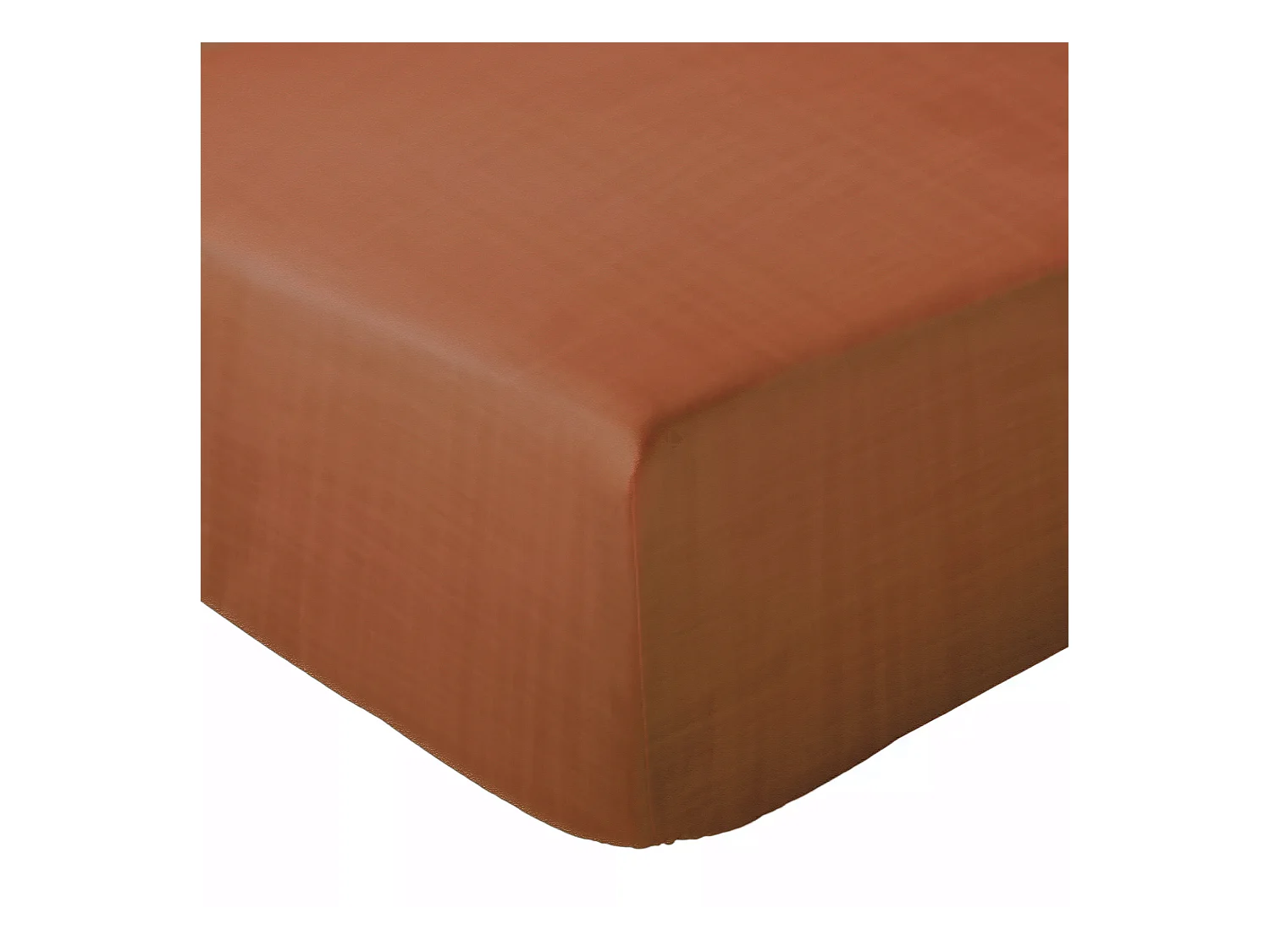 Drap housse 160x200x30 cm mousseline de coton MILOS marron terre cuite