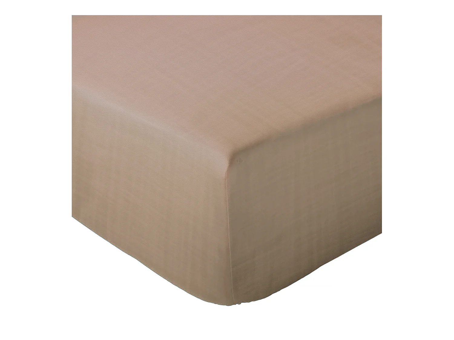 Drap housse 180x200x30 cm mousseline de coton MILOS marron camel