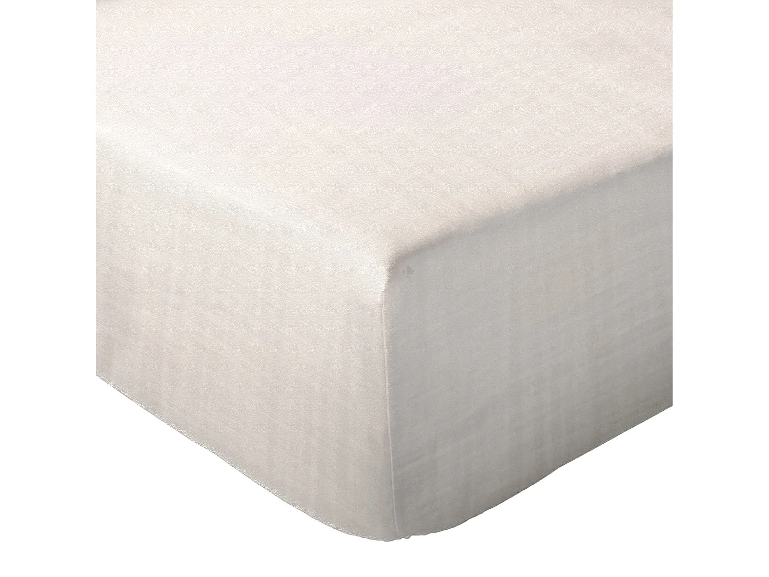 Drap housse MILOS mousseline de coton 180x200 cm bonnet 30 cm uni beige ficelle