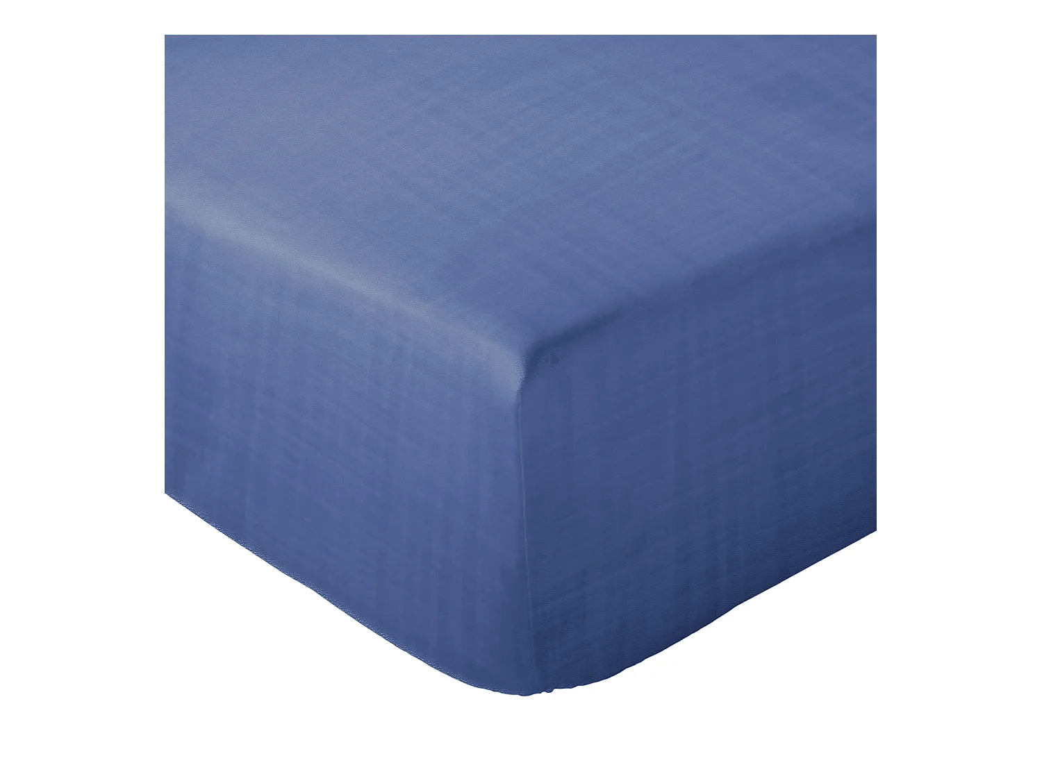 Drap housse 160x200x30 cm mousseline de coton MILOS bleu indigo