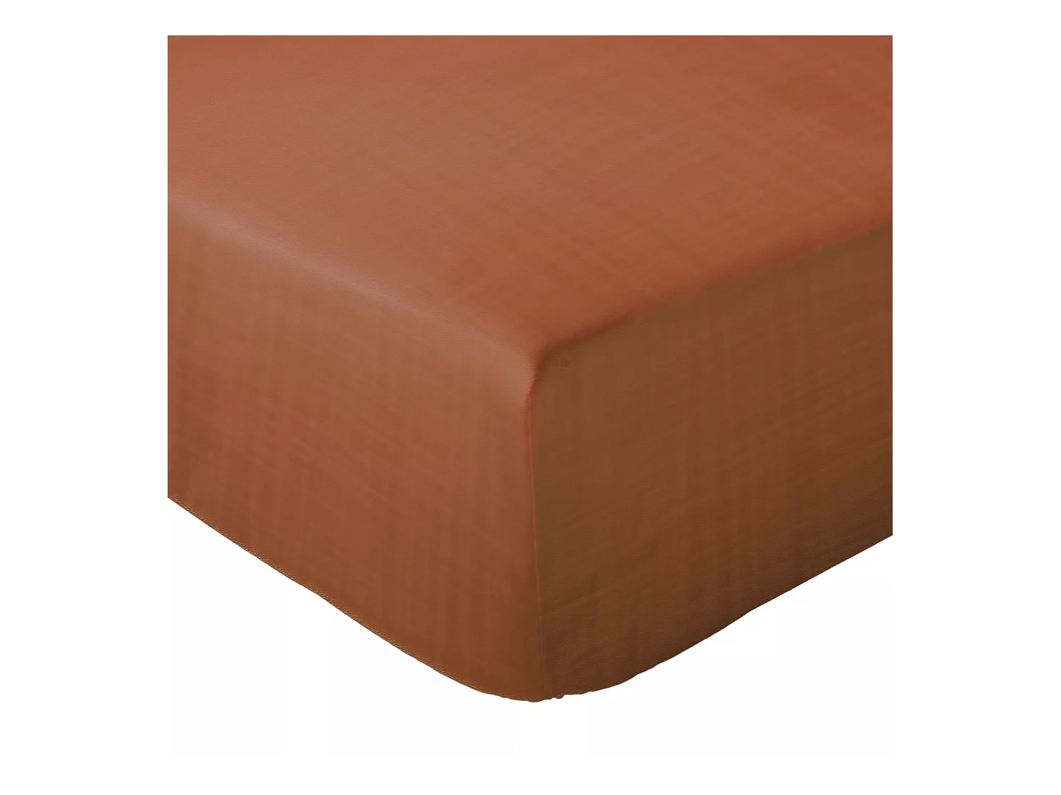 Drap housse 140x200x30 cm mousseline de coton MILOS marron terre cuite