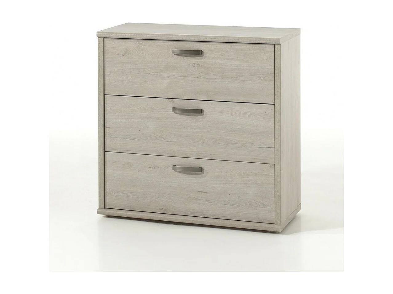 Commode DANY – 3 tiroirs coloris chêne clair robuste