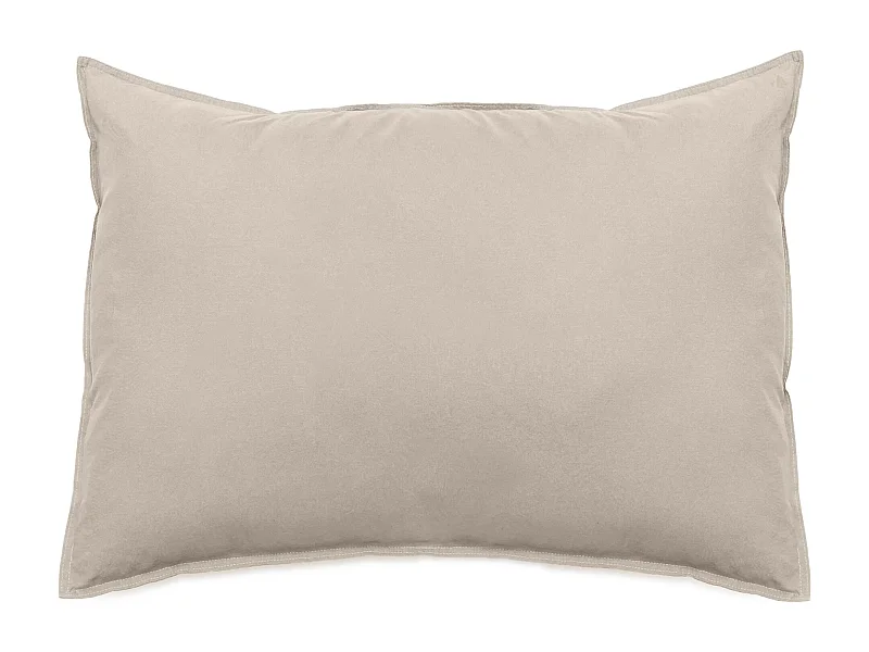 Taie d'oreiller lin et coton 50x70 cm collection OPERA beige ficelle