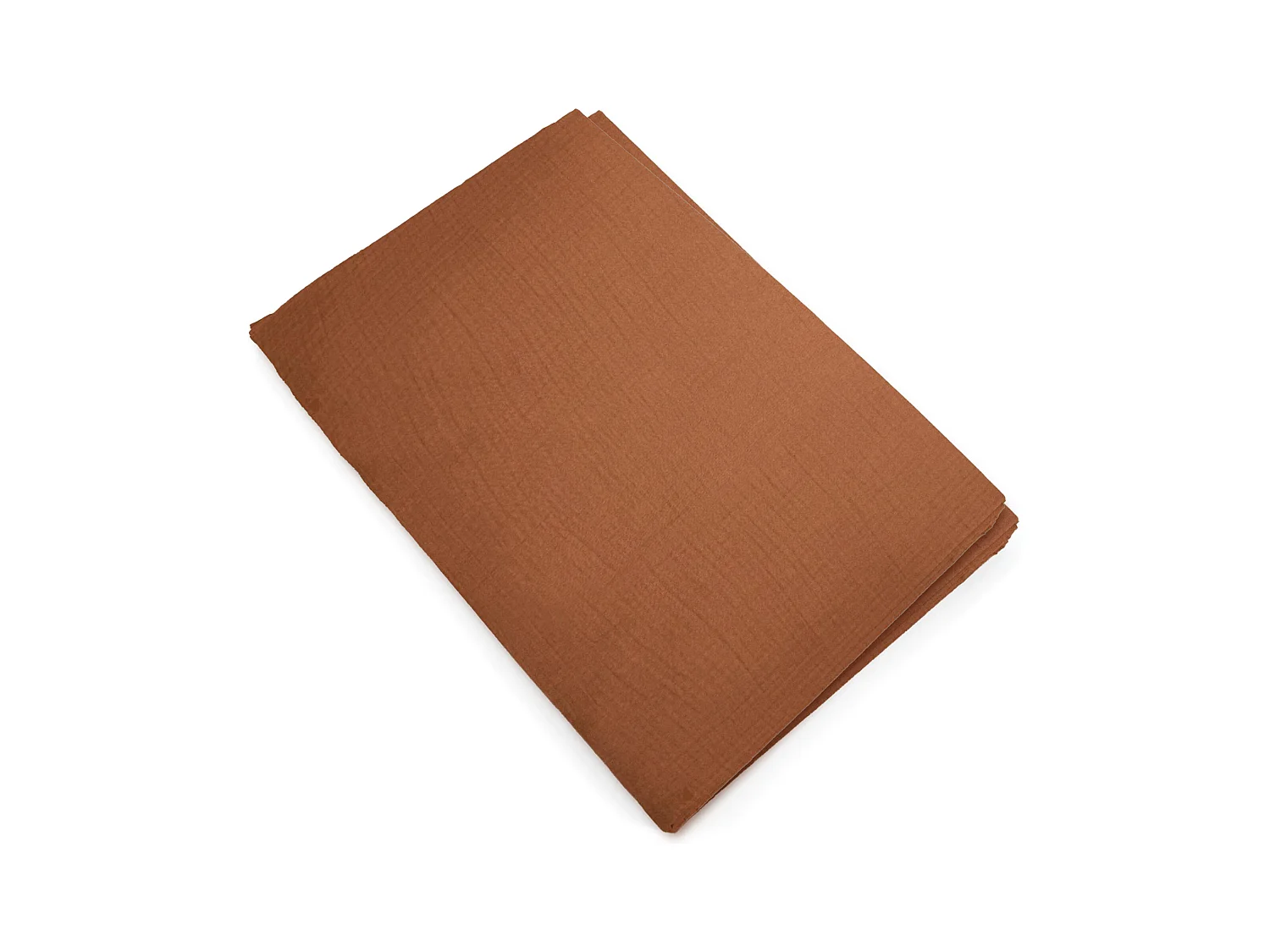 Housse de couette 240x220 cm mousseline de coton MILOS marron terre cuite