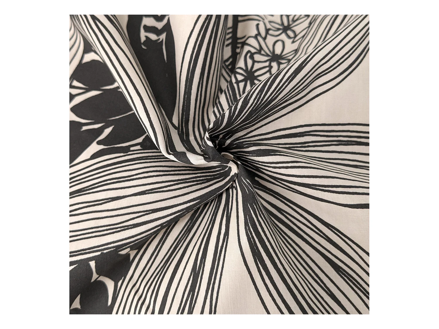 Housse de couette 300x240 cm percale de coton ALBA beige/noir