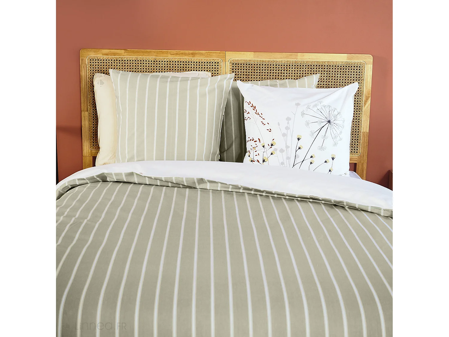 Parure de lit 3 pièces 260x240 cm SOLIFLORE coton