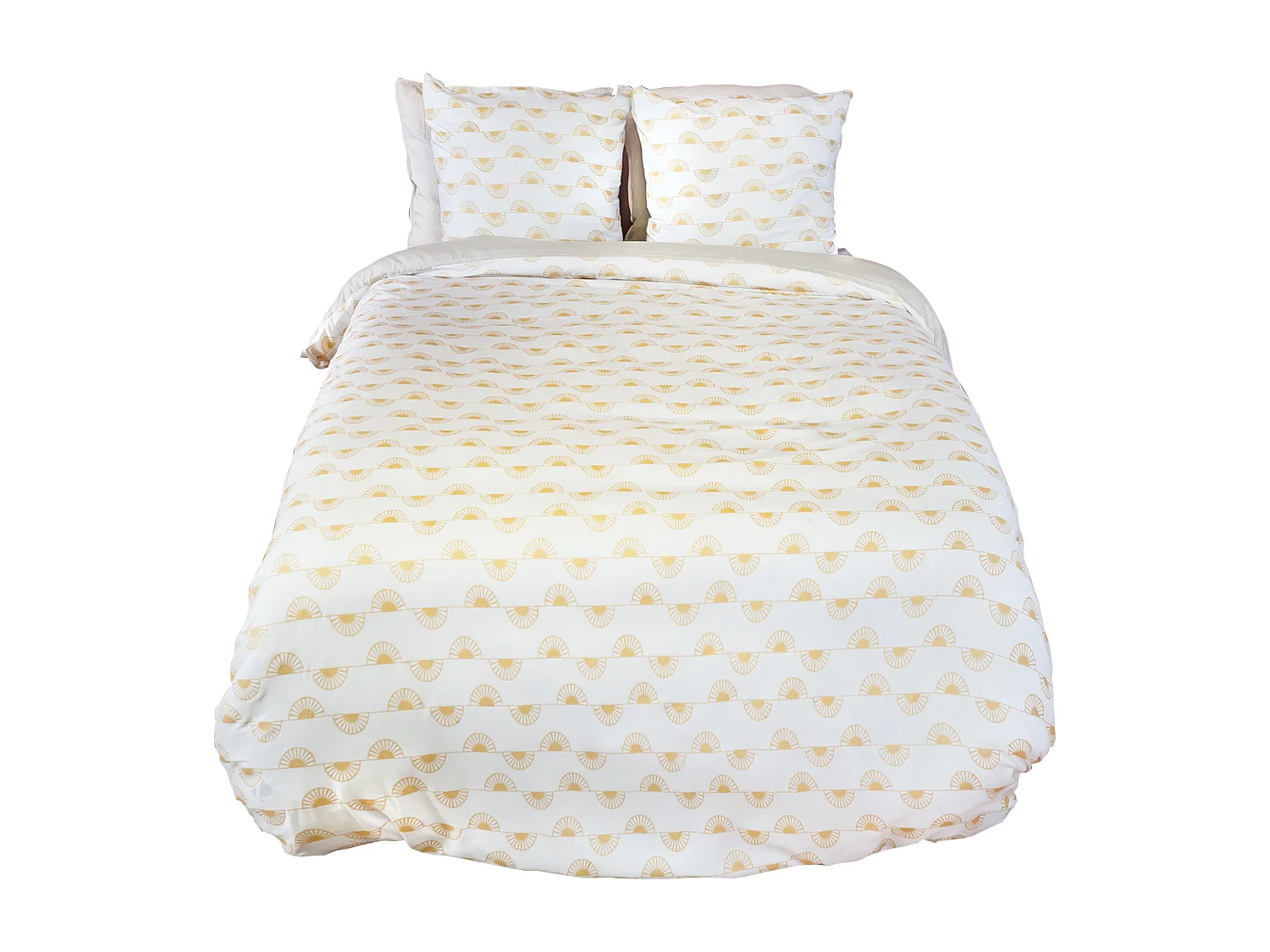 Parure de lit HELIS 240x220 cm 100% polyester microfibre blanc 3 pièces