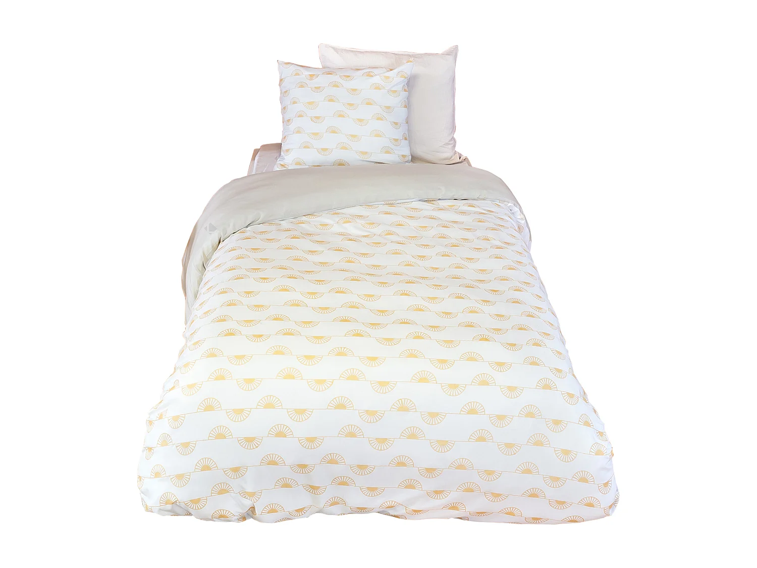 Parure de lit HELIS 140x200 cm 100% polyester microfibre blanc 2 pièces