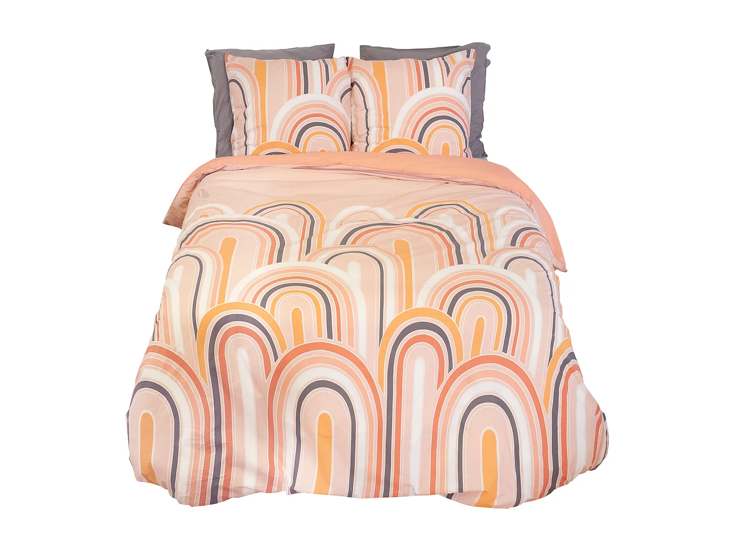 Parure de lit collection LOVE 240x220 cm pur coton rose 3 pièces