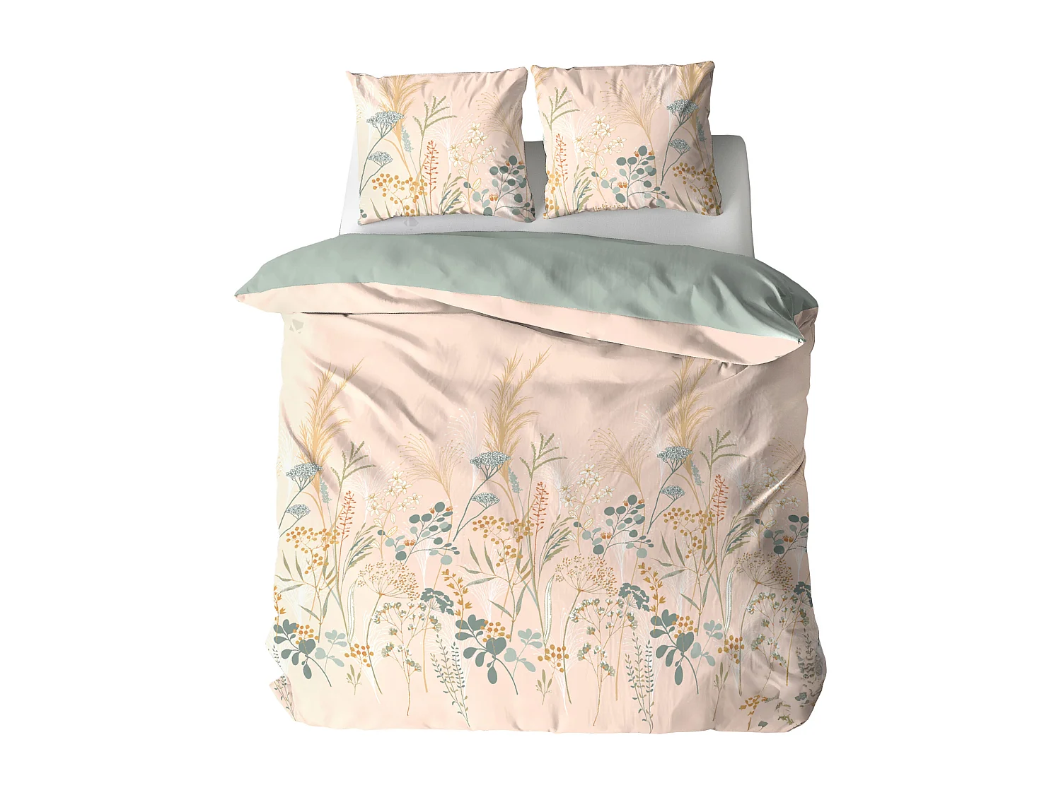 Parure de lit 260x240 cm set 63x63 cm HELIA coton