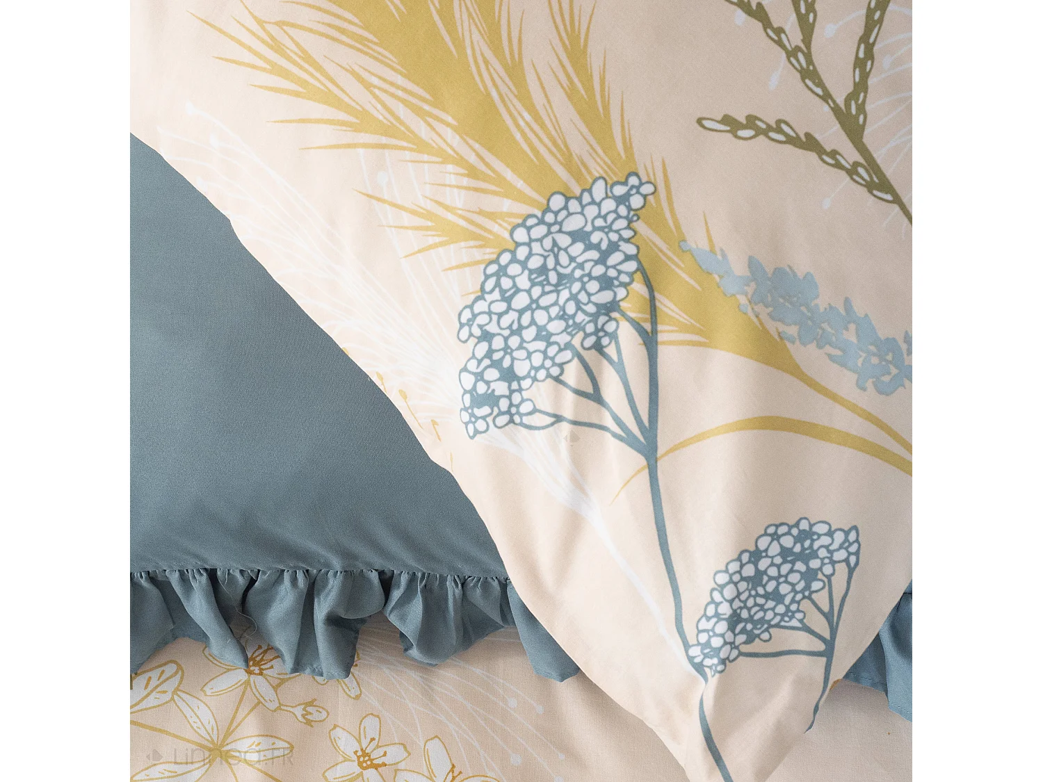 Parure de lit 260x240 cm set 63x63 cm HELIA coton