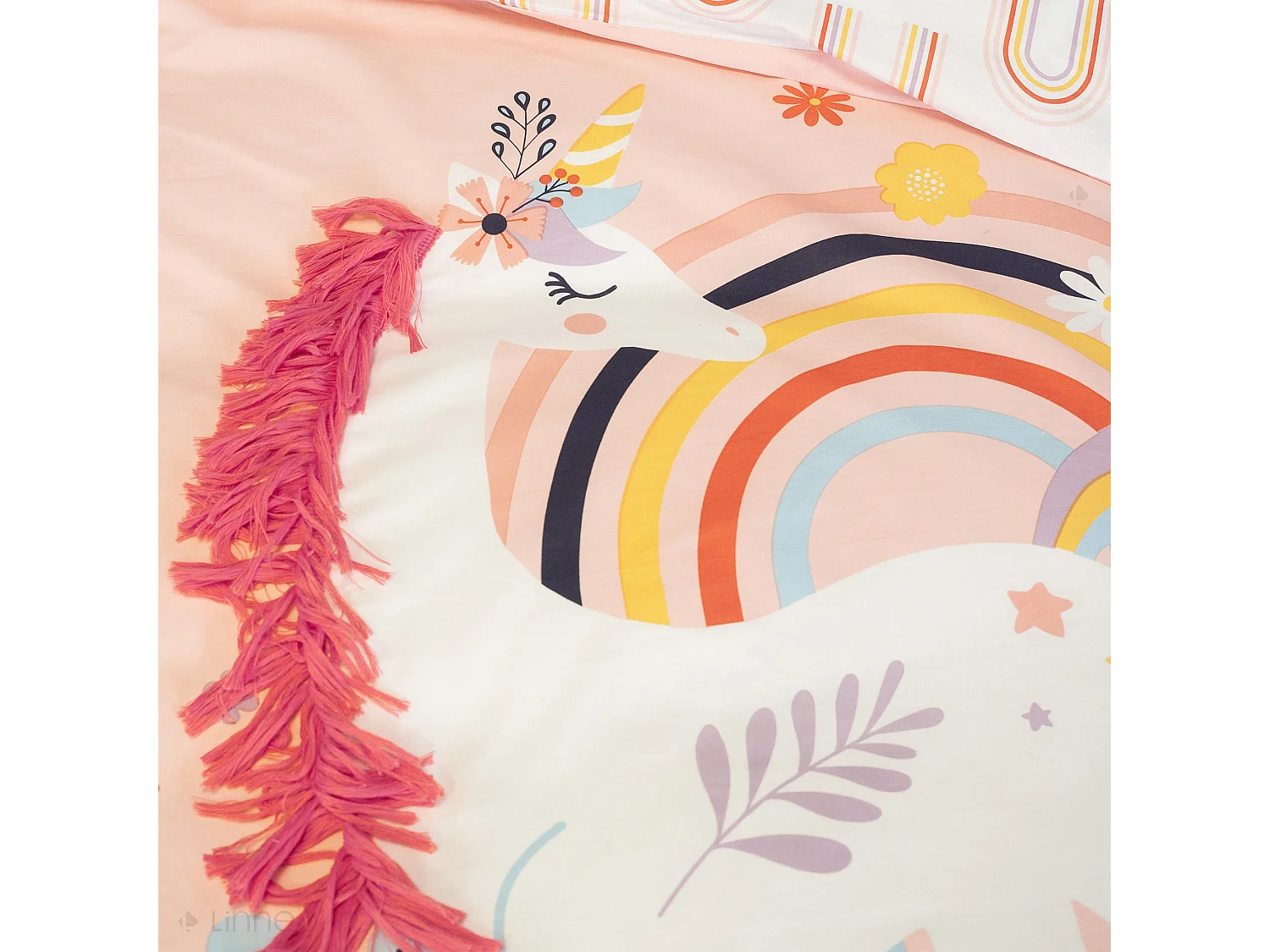 Parure de lit enfant 140x200 cm collection GALAK coton rose 2 pièces