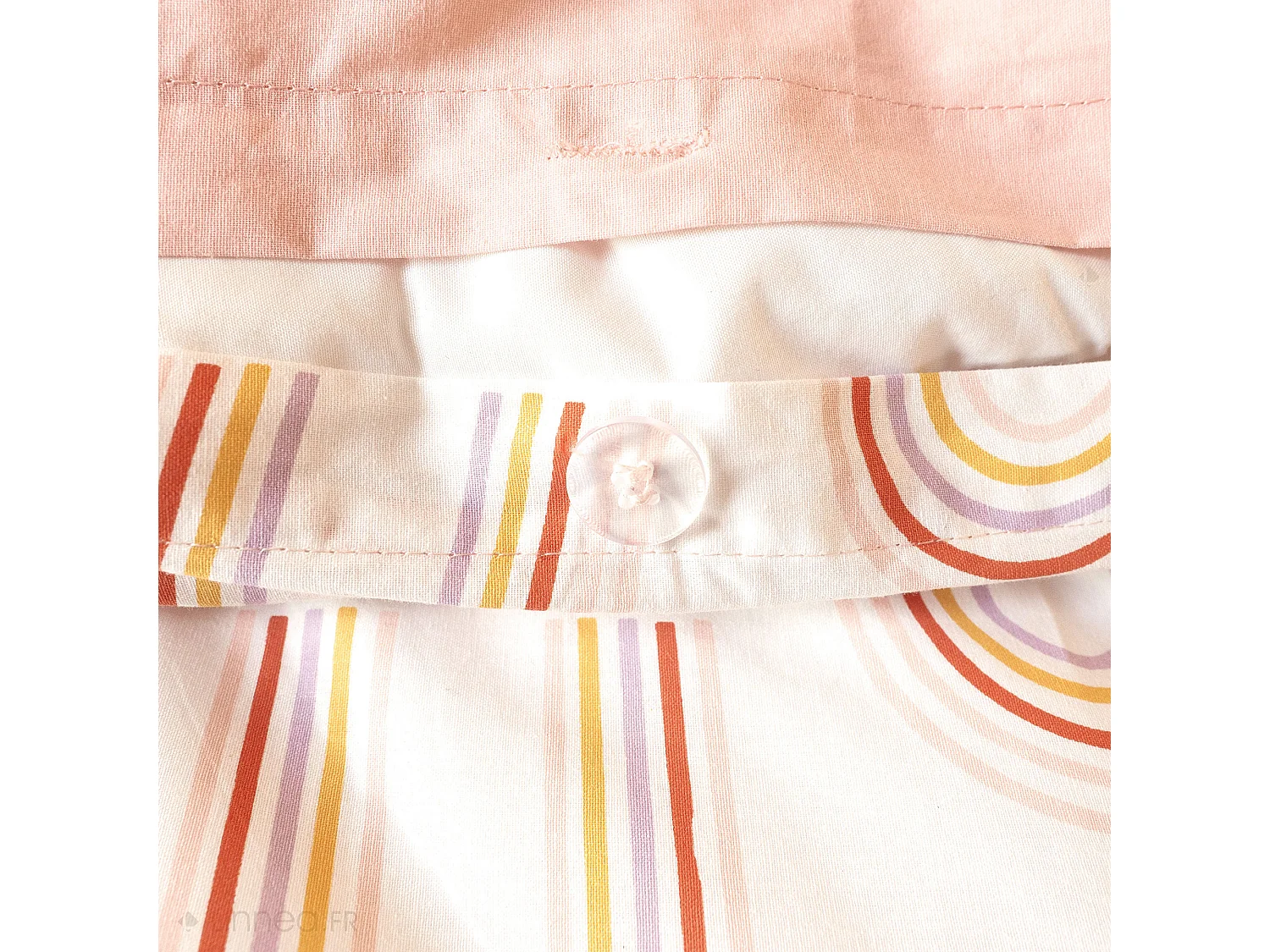 Parure de lit enfant 140x200 cm collection GALAK coton rose 2 pièces