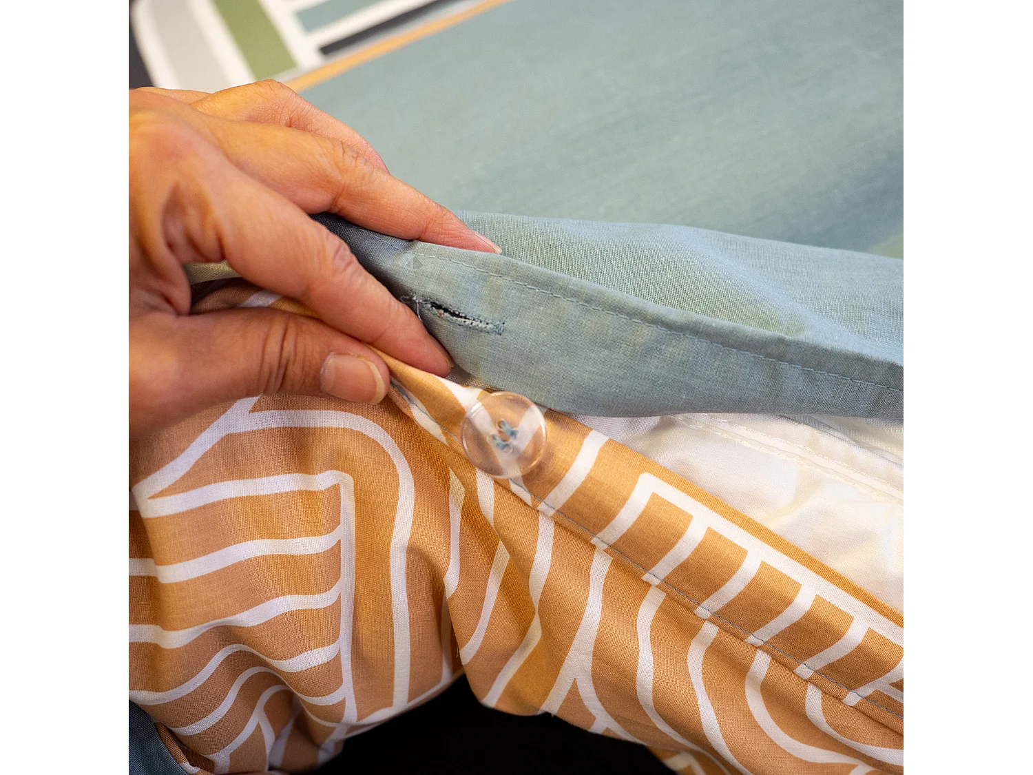 Parure de lit 2 pièces pour lit simple 140x200 cm LOUTE coton