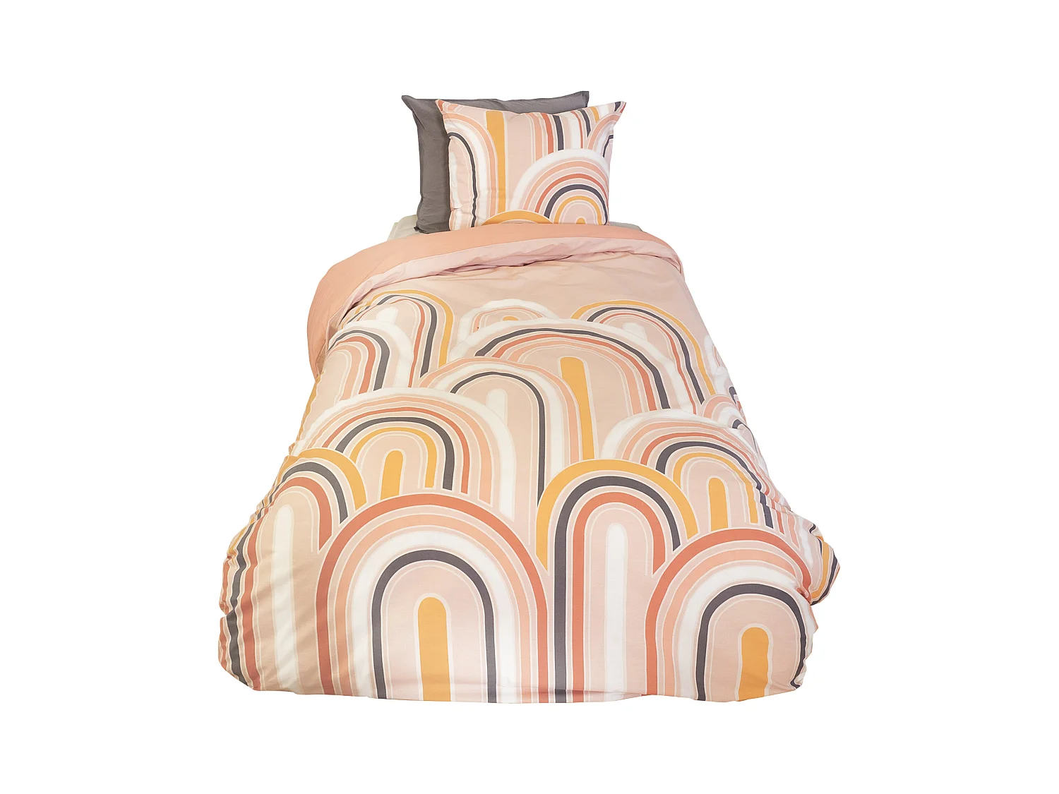 Parure de lit collection LOVE 140x200 cm pur coton rose 2 pièces