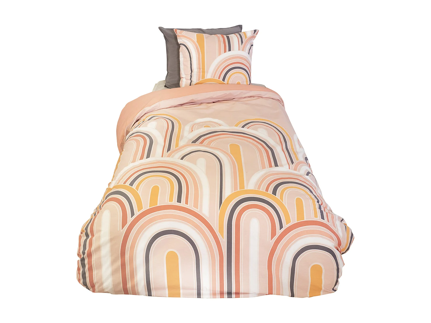 Parure de lit collection LOVE 140x200 cm pur coton rose 2 pièces