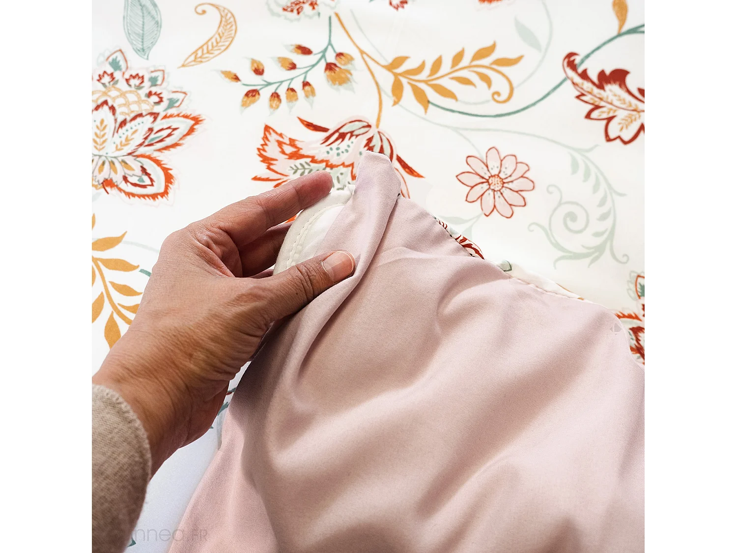 Parure de lit ISPANA 240x220 cm 100% polyester microfibre rose 3 pièces