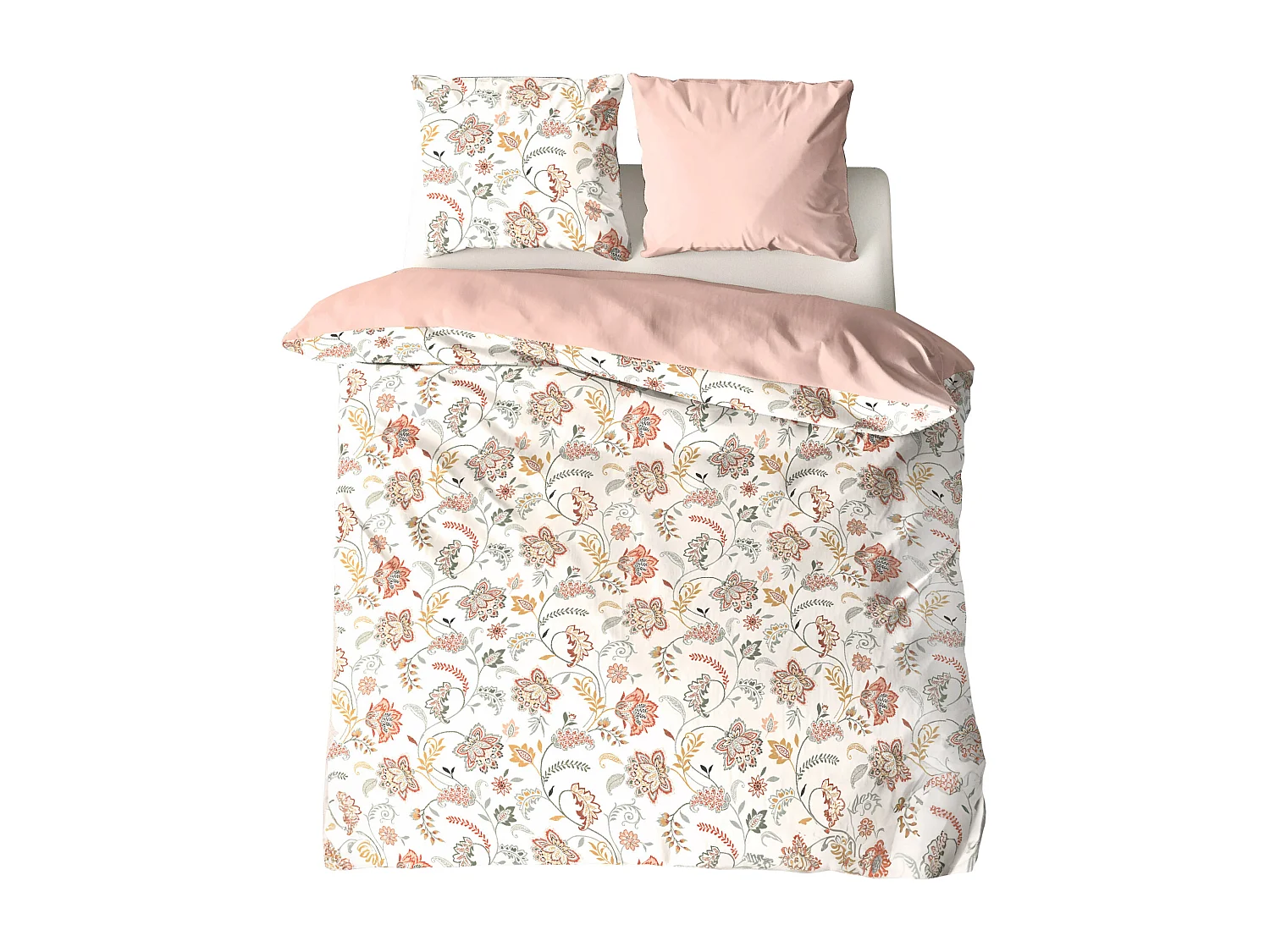 Parure de lit ISPANA 240x220 cm 100% polyester microfibre rose 3 pièces