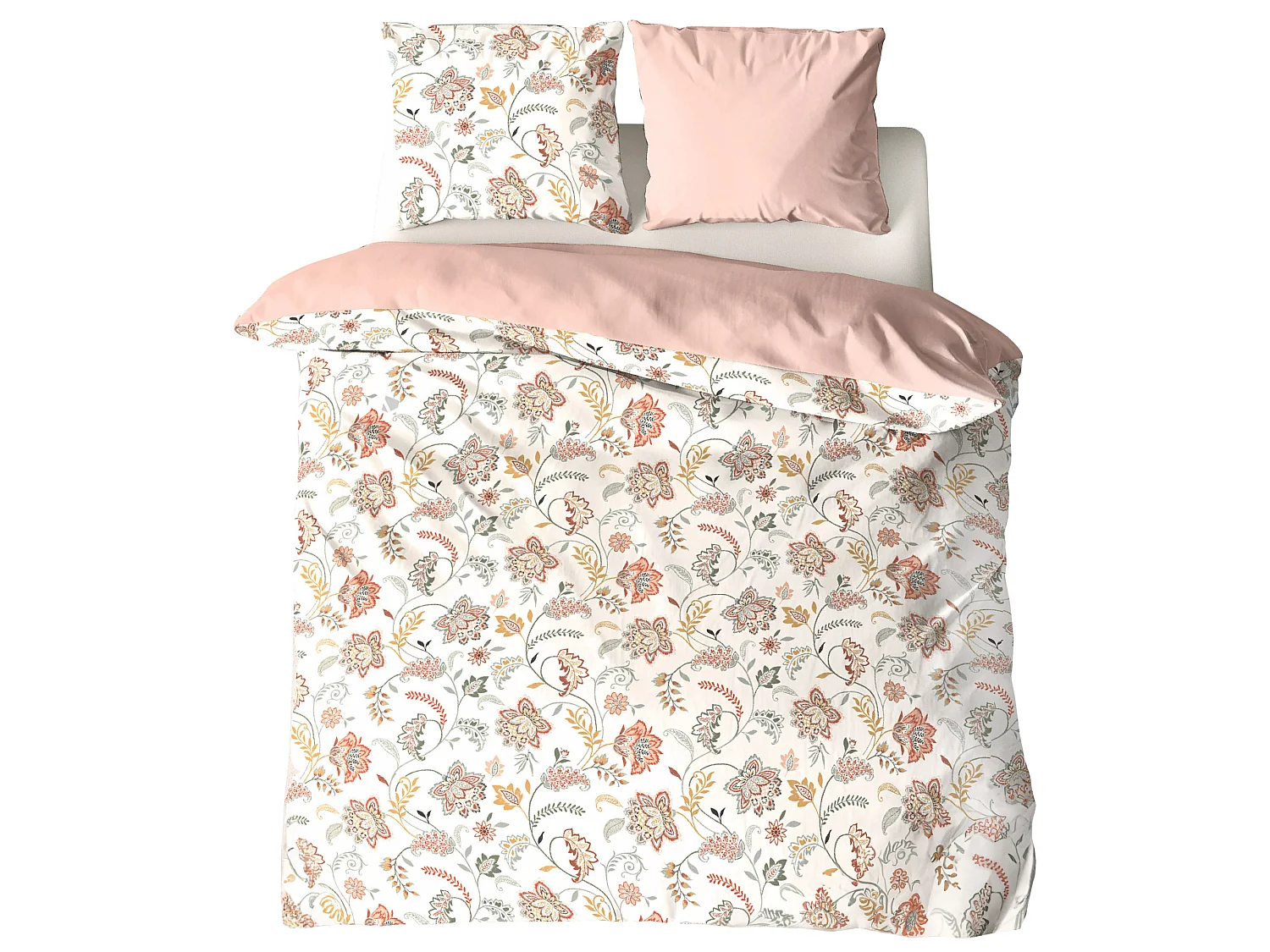 Parure de lit ISPANA 240x220 cm 100% polyester microfibre rose 3 pièces