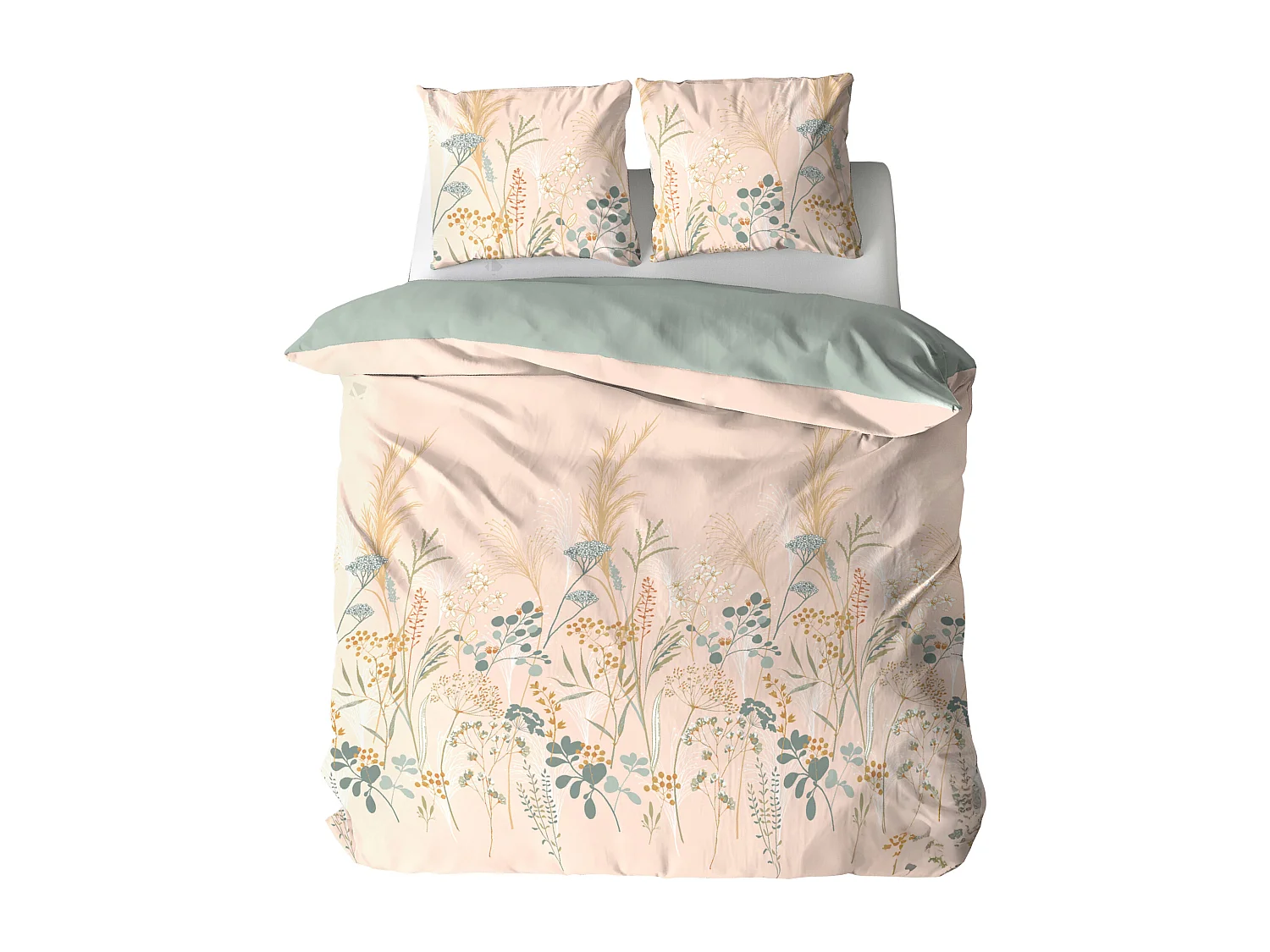 Parure de lit 240x220 cm set 63x63 cm HELIA coton