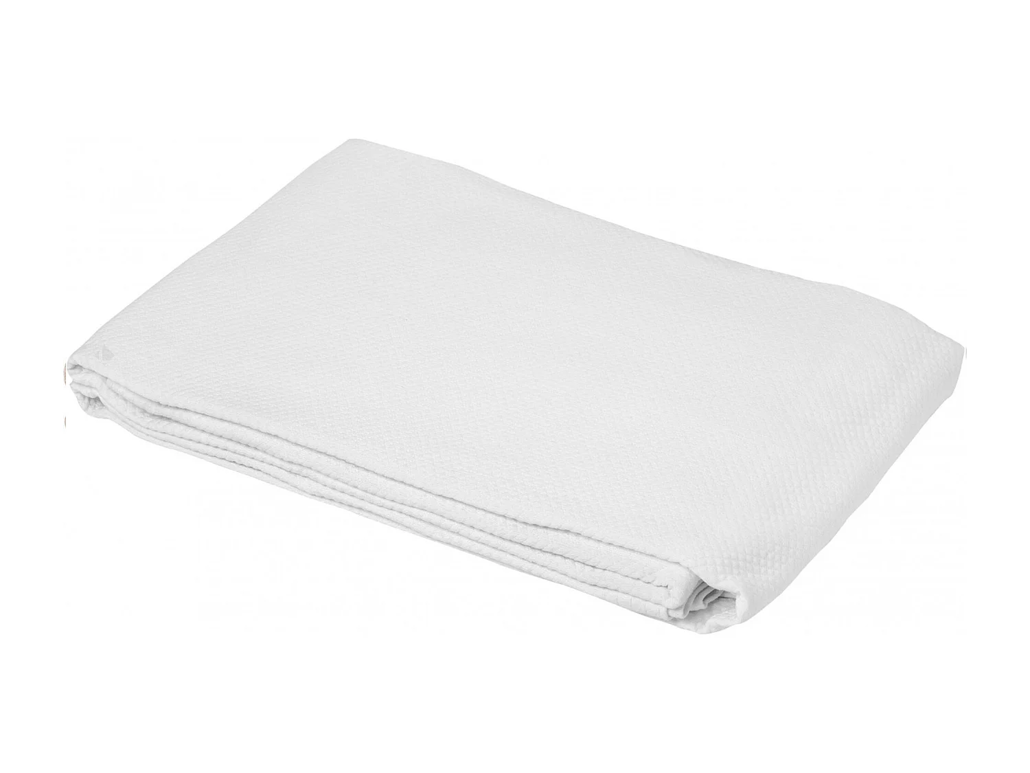 Dessus de lit Jacquard 230x250 cm PERIGORD piqué coton blanc