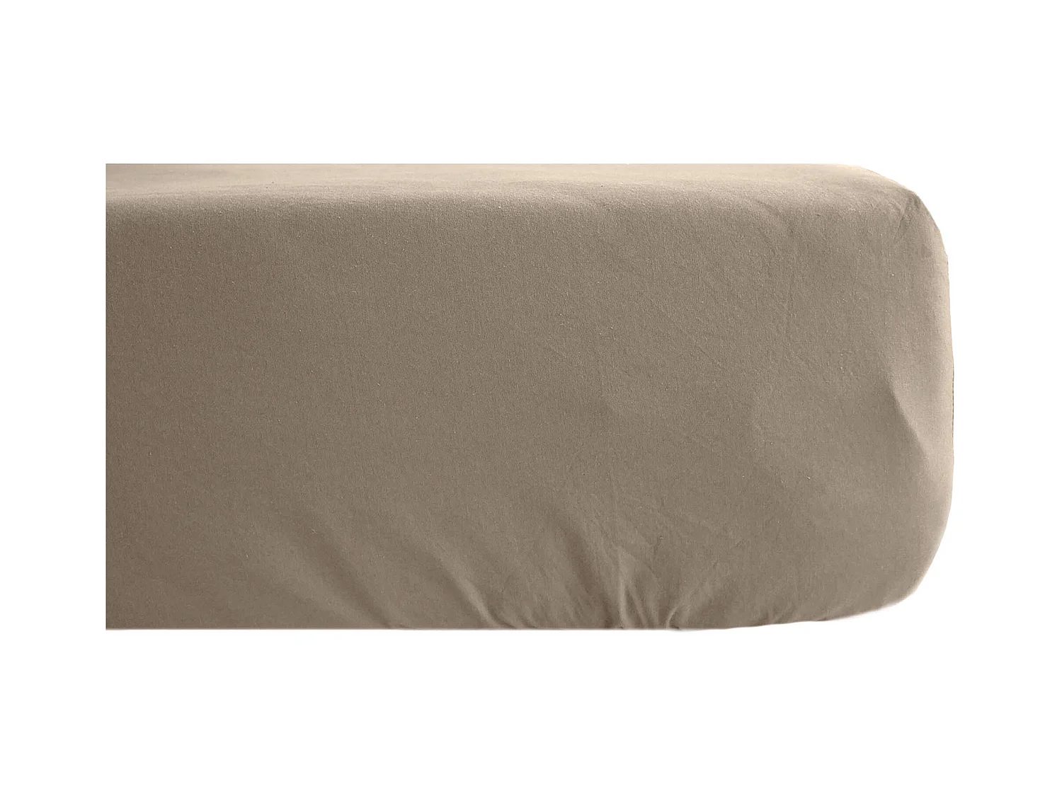 Drap housse 180x200 cm pur coton lavé PALACE marron camel