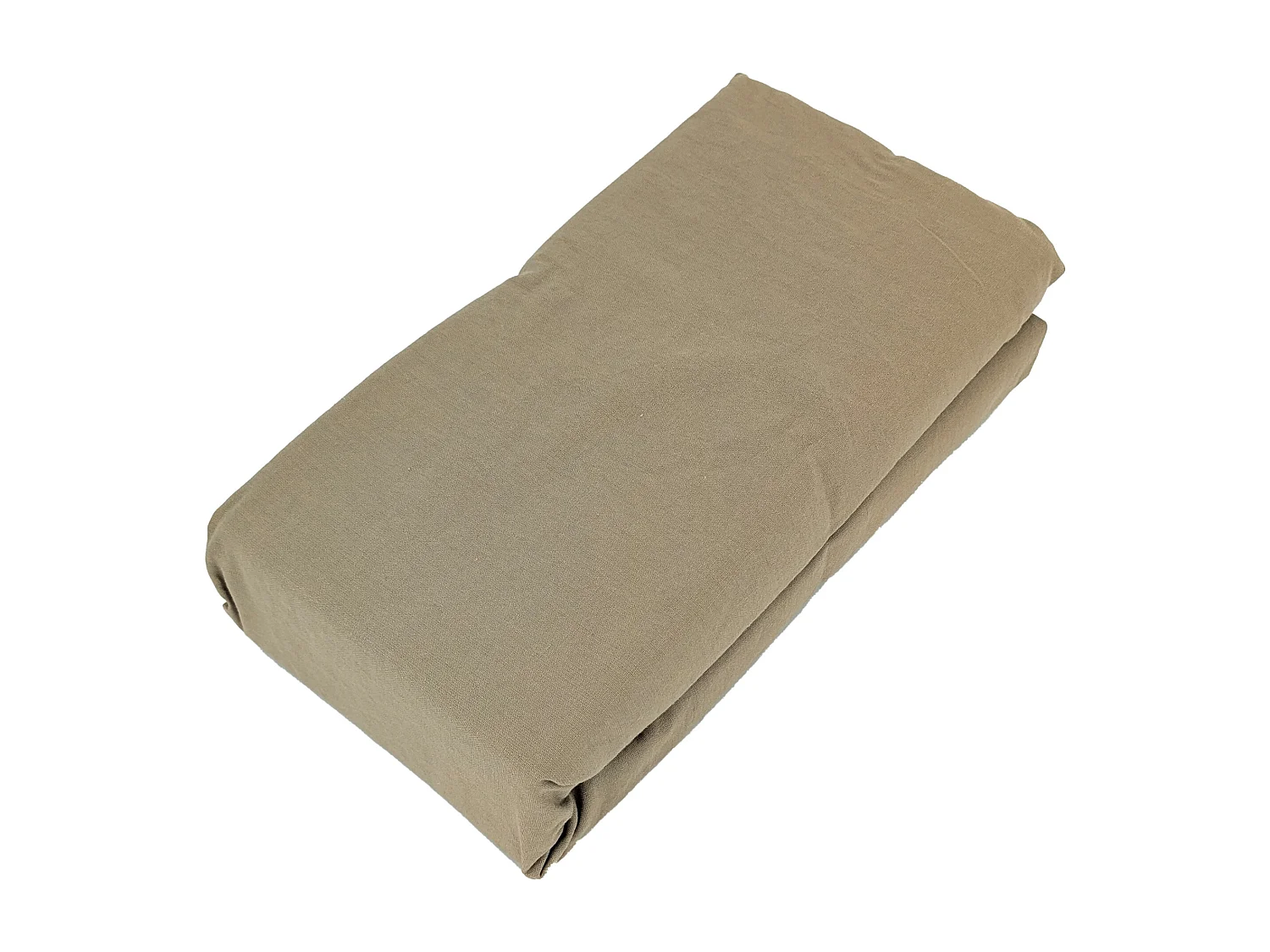 Drap housse PALACE pur coton lavé 180x200 cm bonnet 35 cm uni marron camel