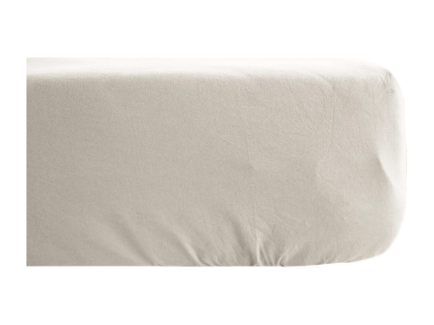 Drap housse PALACE pur coton lavé 140x190 cm bonnet 35 cm uni beige lin