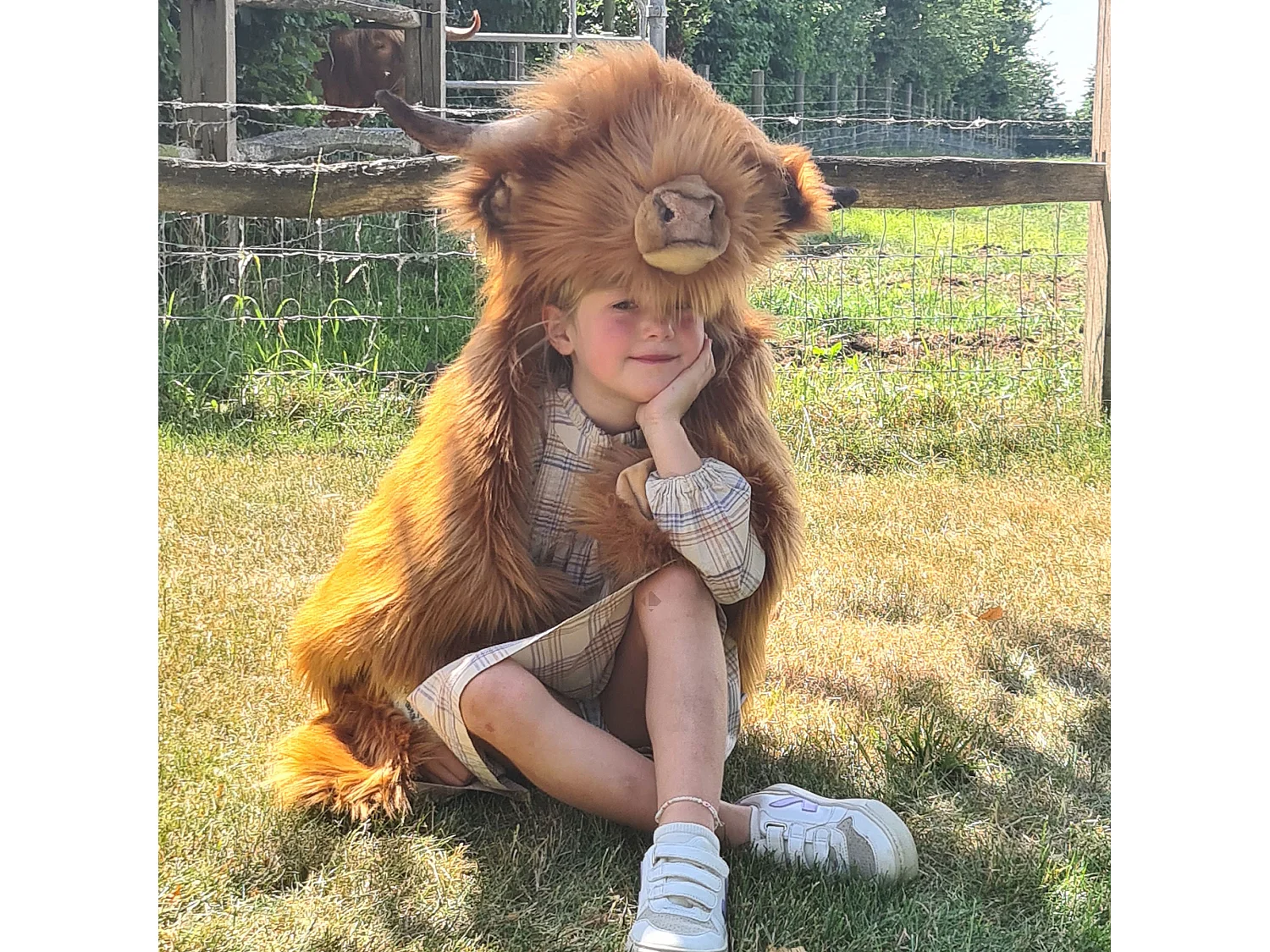 Déguisement enfant en peluche polyester et coton Vache Olivia