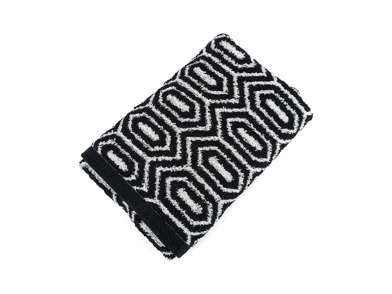 Serviette de toilette 50x100 cm SYMETRIE coton Noir Alvéoles