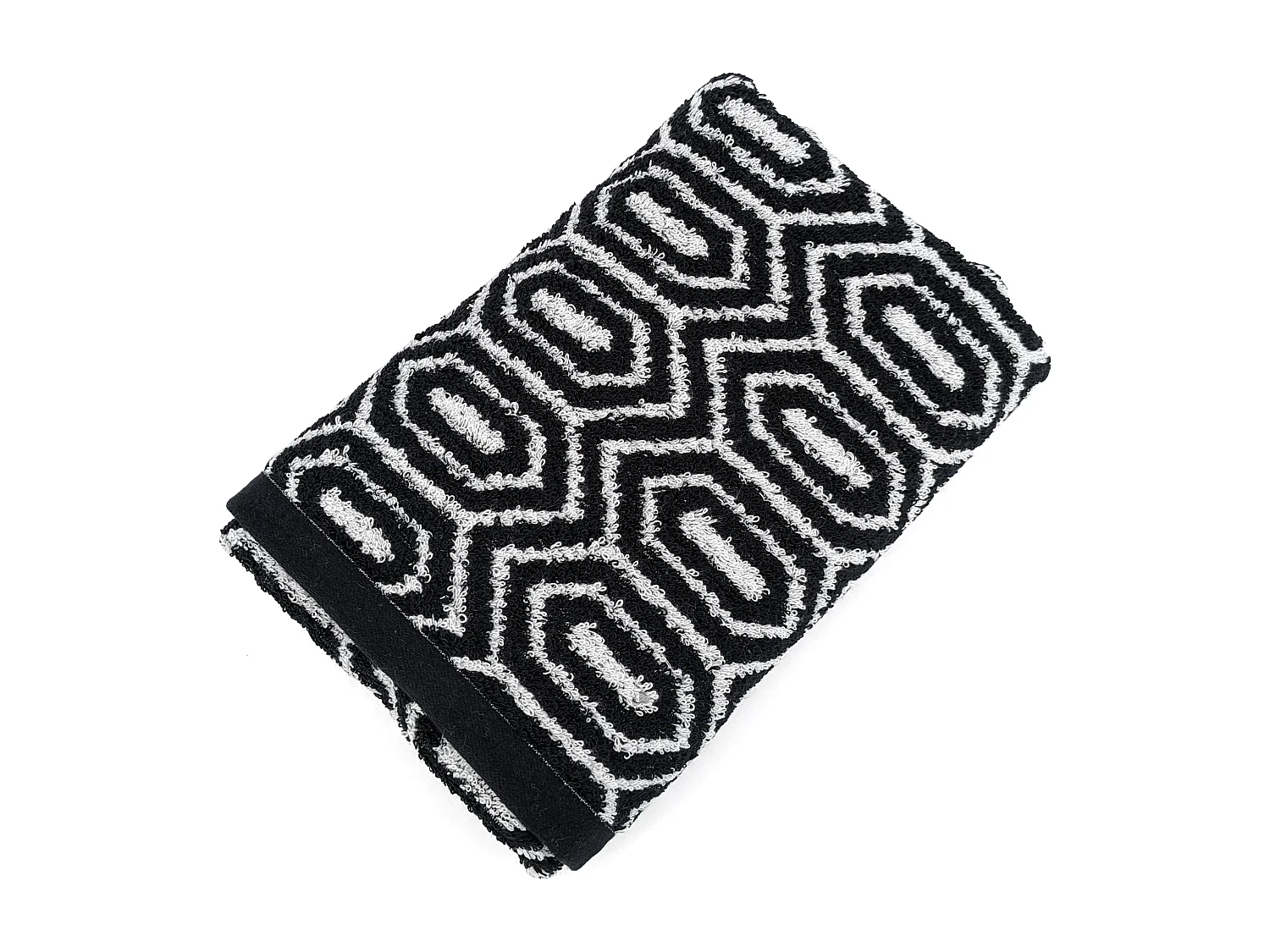 Serviette de toilette 50x100 cm SYMETRIE coton Noir Alvéoles