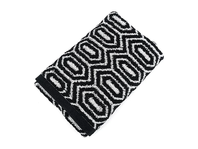 Serviette de toilette 50x100 cm SYMETRIE coton Noir Alvéoles