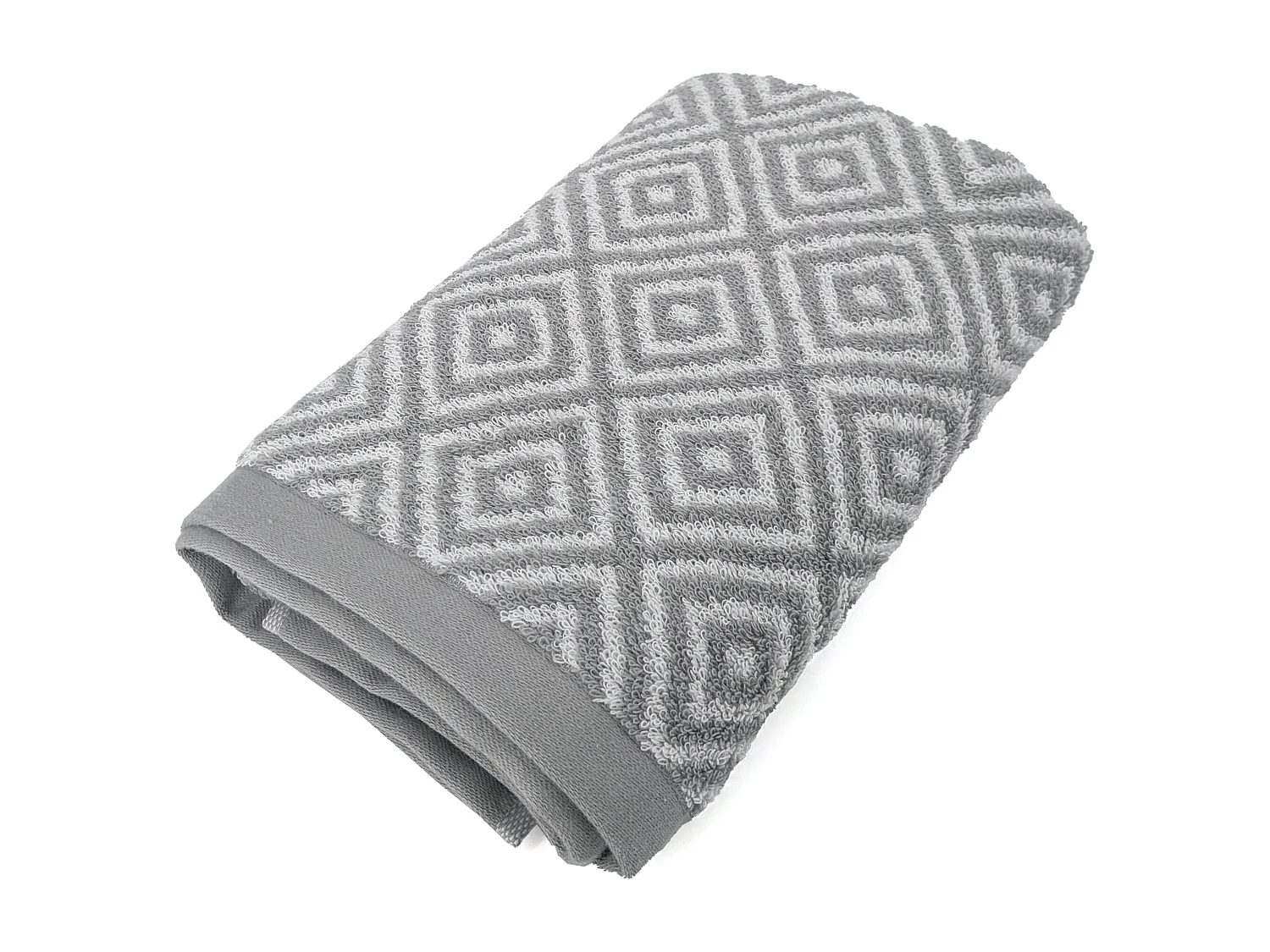 Serviette de toilette 50x100 cm SYMETRIE coton Gris Losanges
