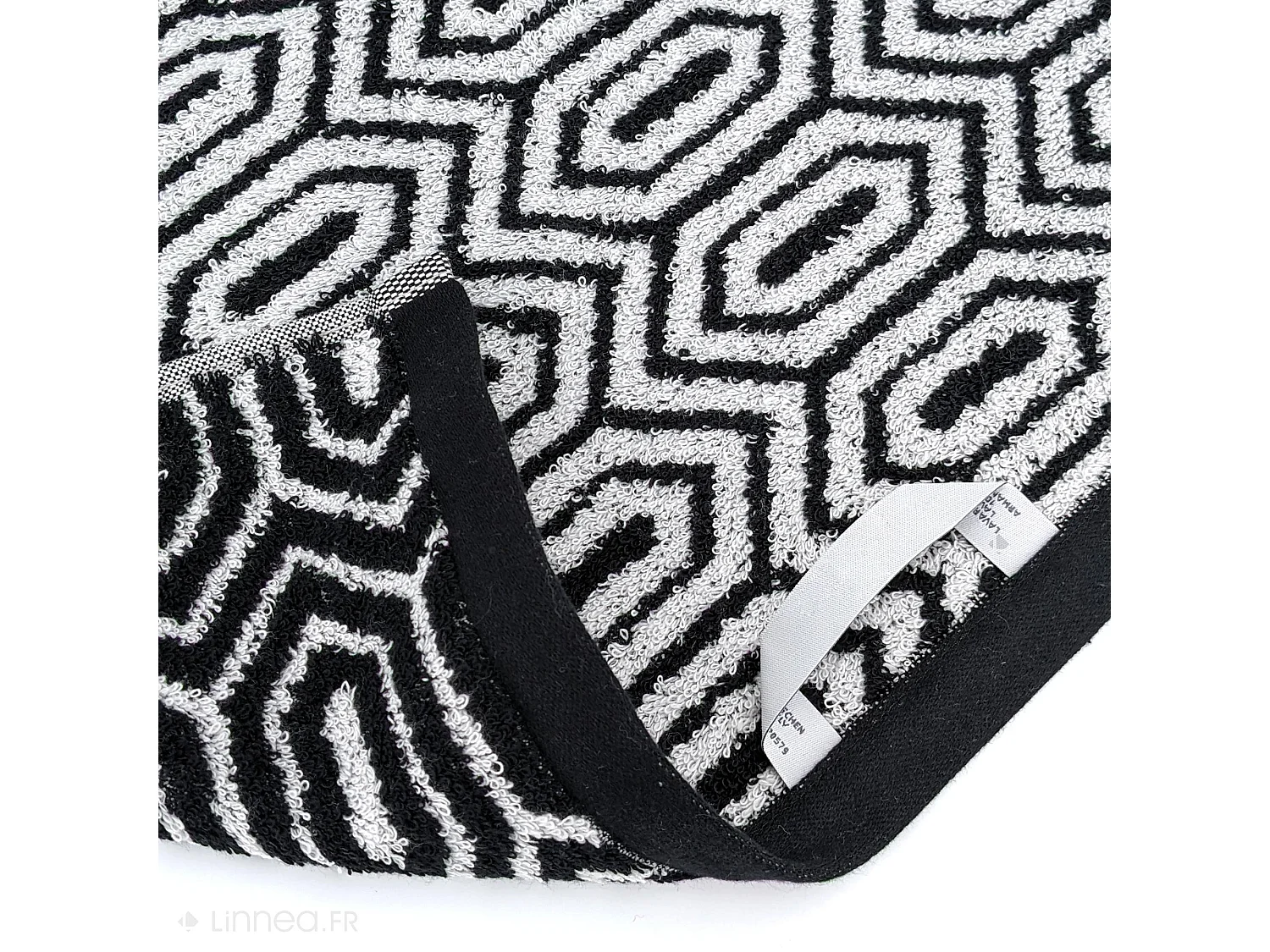 Drap de bain 100x150 cm SYMETRIE coton Noir Alvéoles