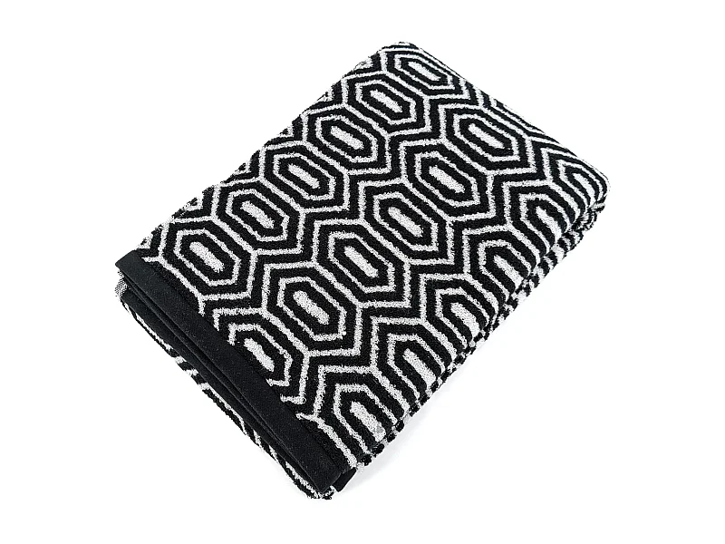 Drap de bain 100x150 cm SYMETRIE coton Noir Alvéoles