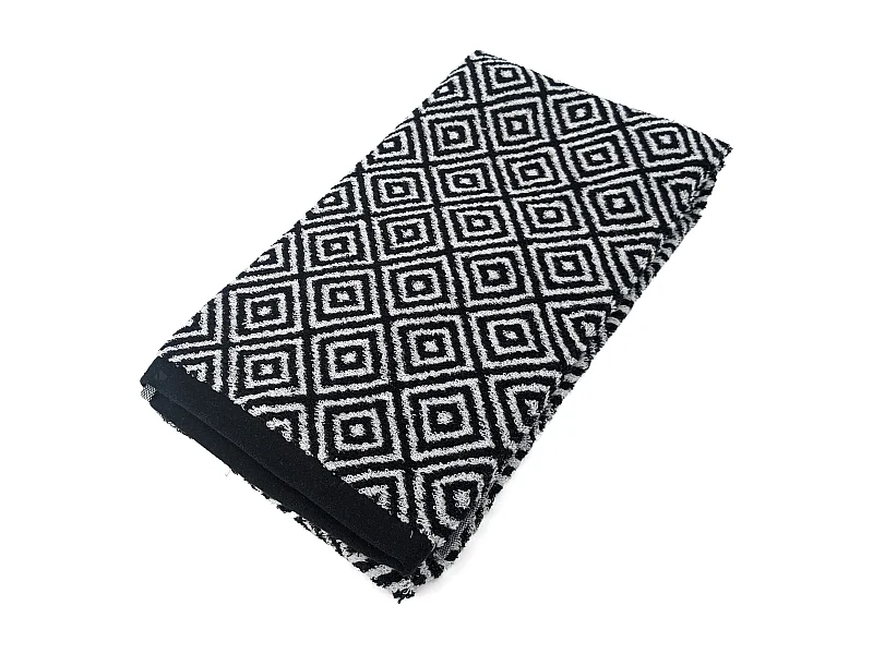 Drap de douche 70x140 cm SYMETRIE coton Noir Losanges