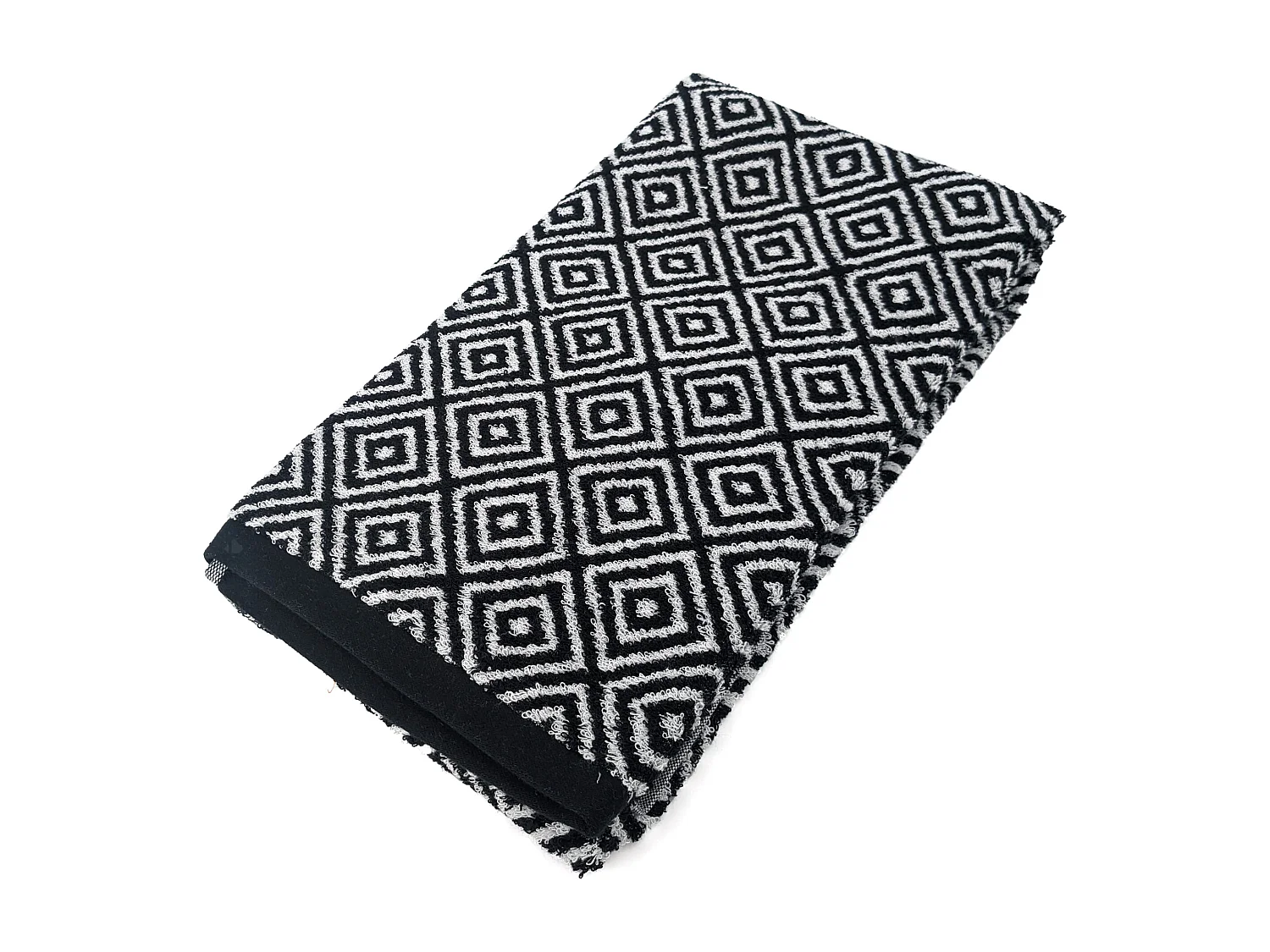 Drap de douche 70x140 cm SYMETRIE coton Noir Losanges