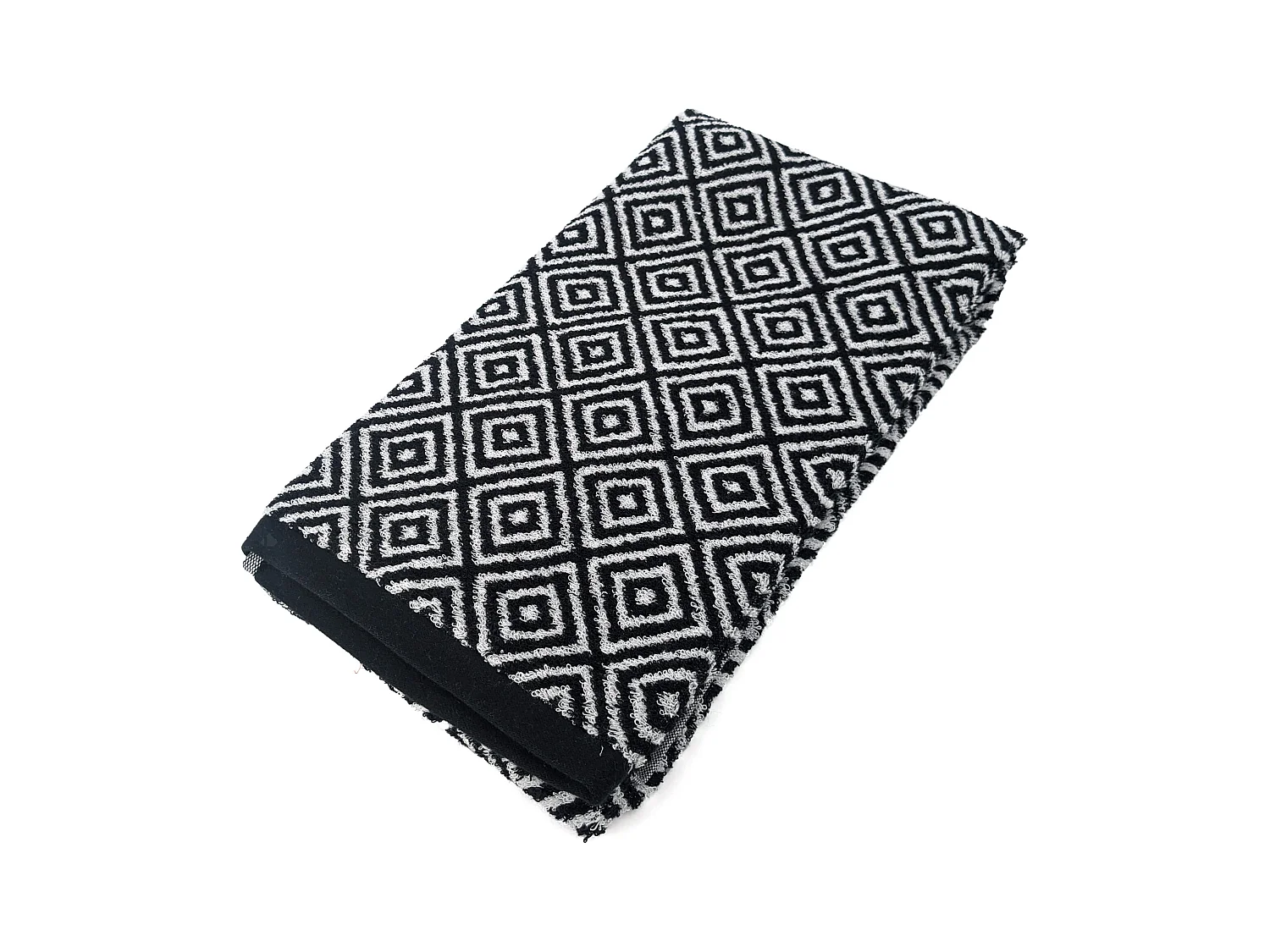 Drap de douche 70x140 cm SYMETRIE coton Noir Losanges