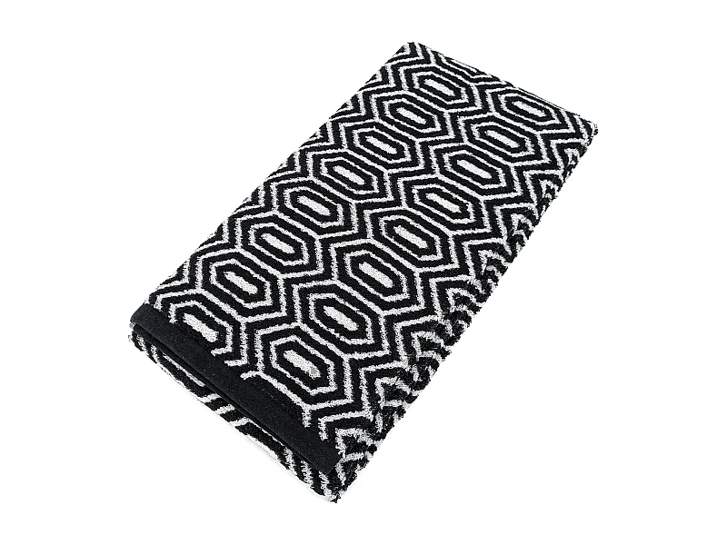 Drap de douche 70x140 cm SYMETRIE coton Noir Alvéoles