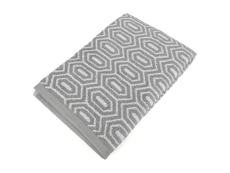Drap de bain 100x150 cm SYMETRIE coton Gris Alvéoles