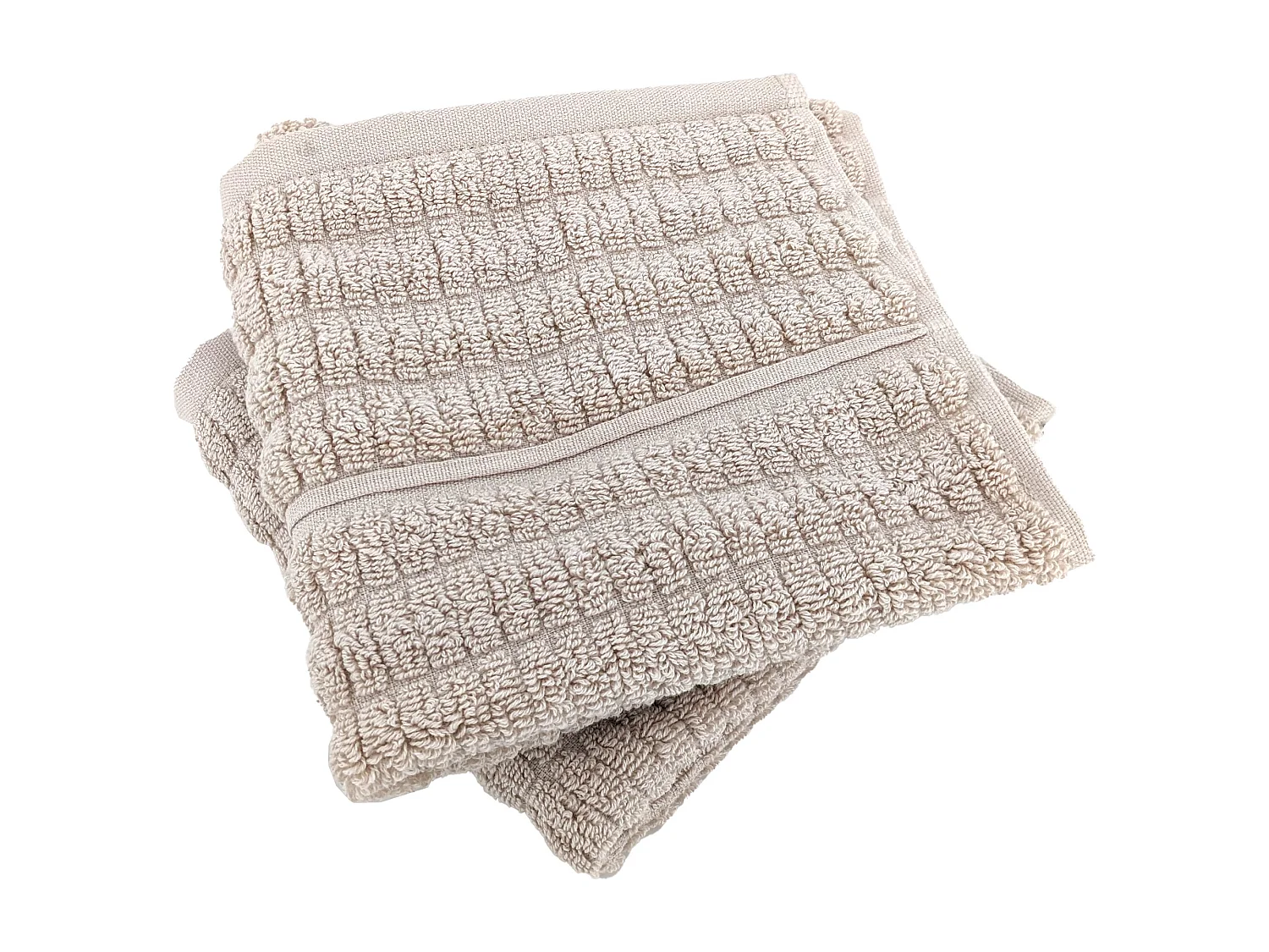 Lot de 2 serviettes invité en fils retors 33x50 cm pur coton collection SWELL beige
