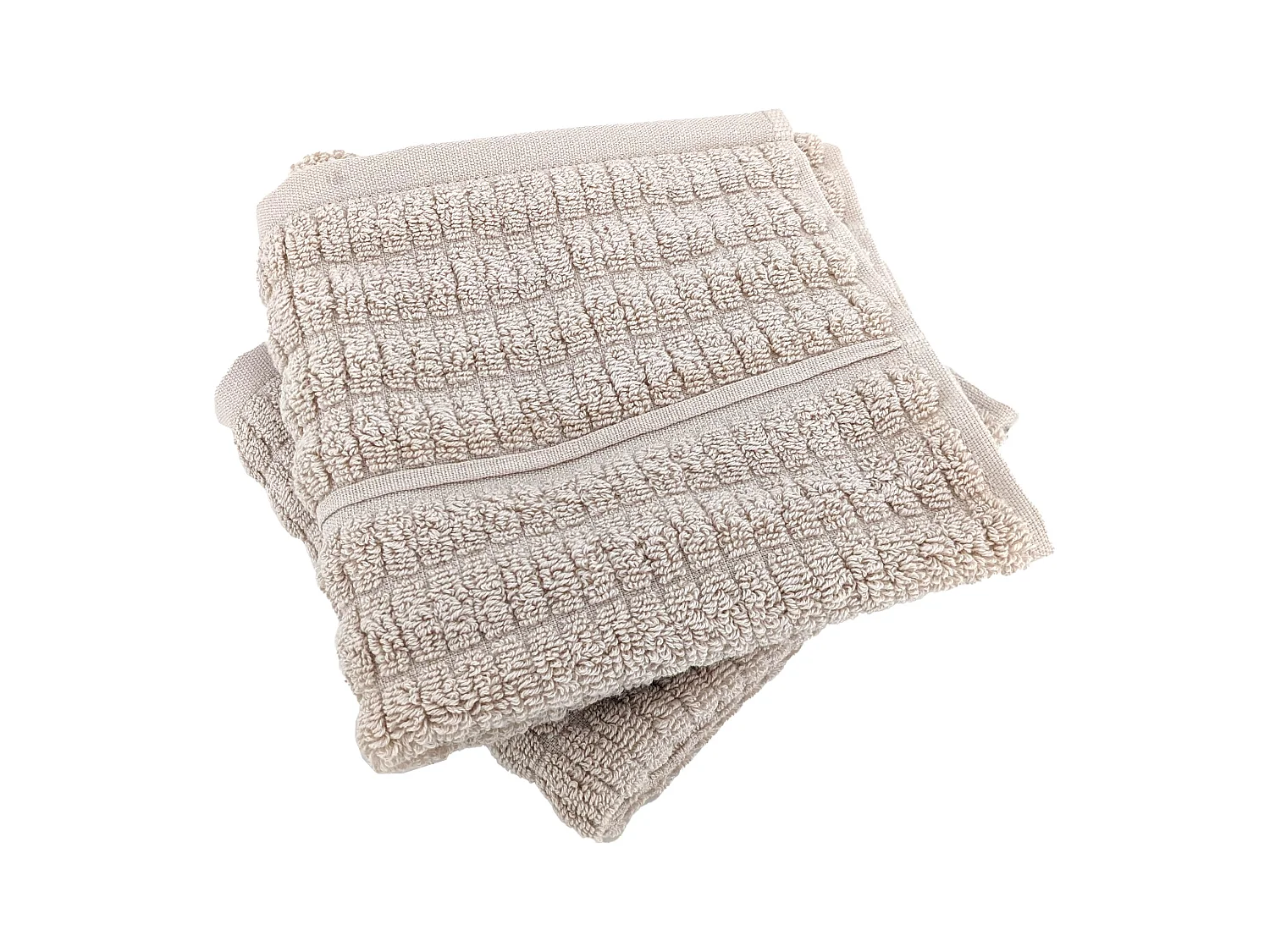 Lot de 2 serviettes invité en fils retors 33x50 cm pur coton collection SWELL beige