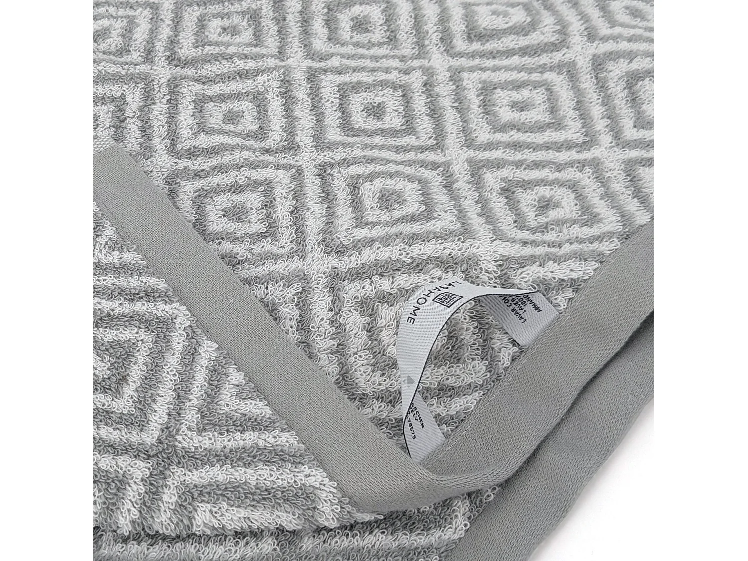 Lot de 2 serviettes invité 33x50 cm SYMETRIE coton Gris Losanges